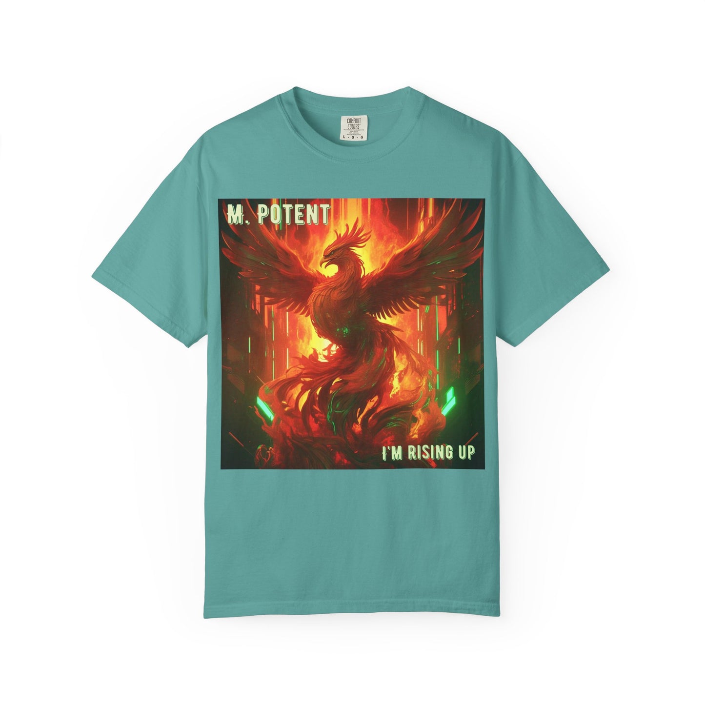 'I'm Rising Up' by M. Potent, Phoenix Rising Unisex T-shirt, Motivational Graphic Tee, Gift for Art Lovers, Inspirational Shirt, Trendy Fashion