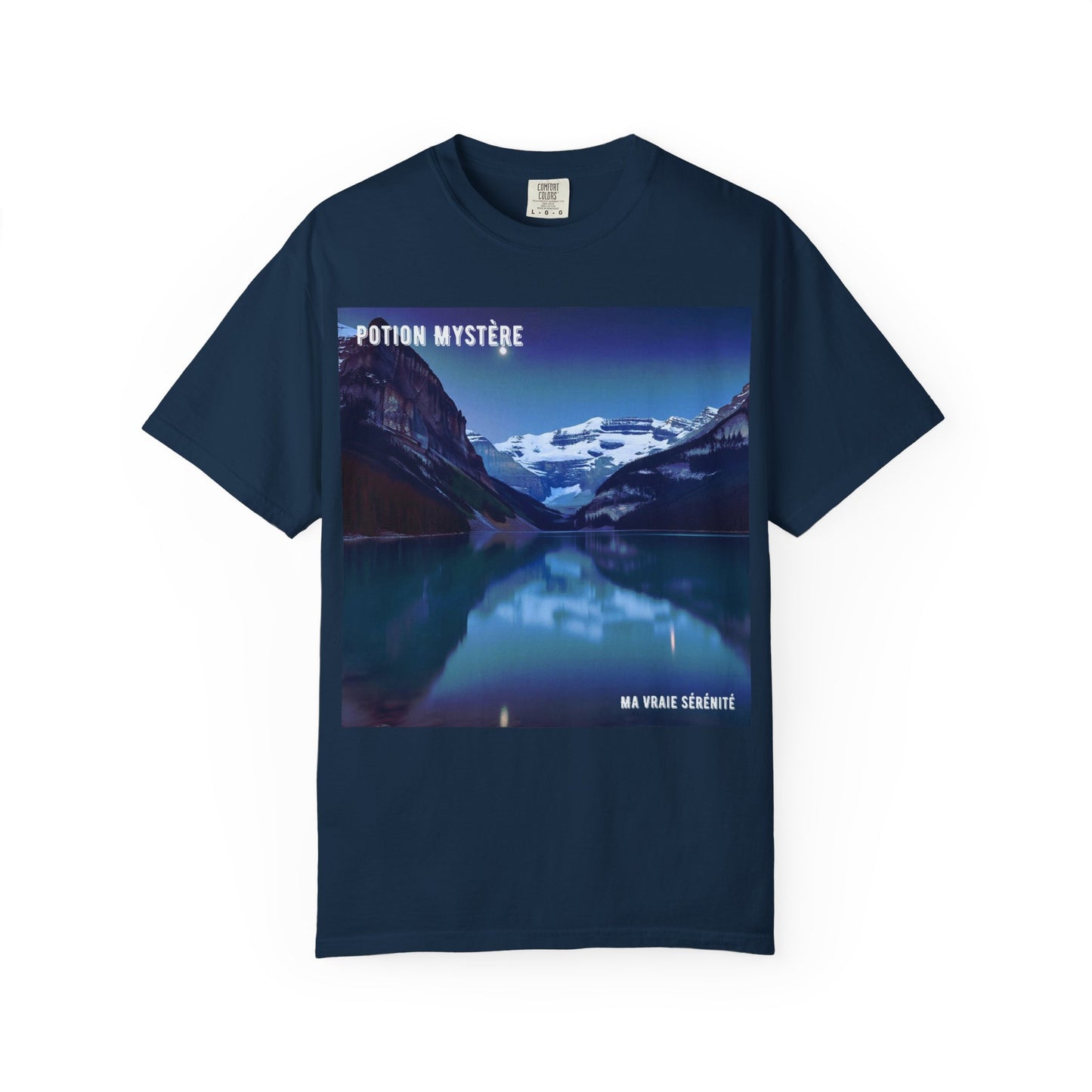 Mystical Lake Louise T-Shirt, Unisex Garment-Dyed Tee, Nature Lover Gift, Serenity in Adventure Apparel, Travel Fashion, Cool Summer Shirt