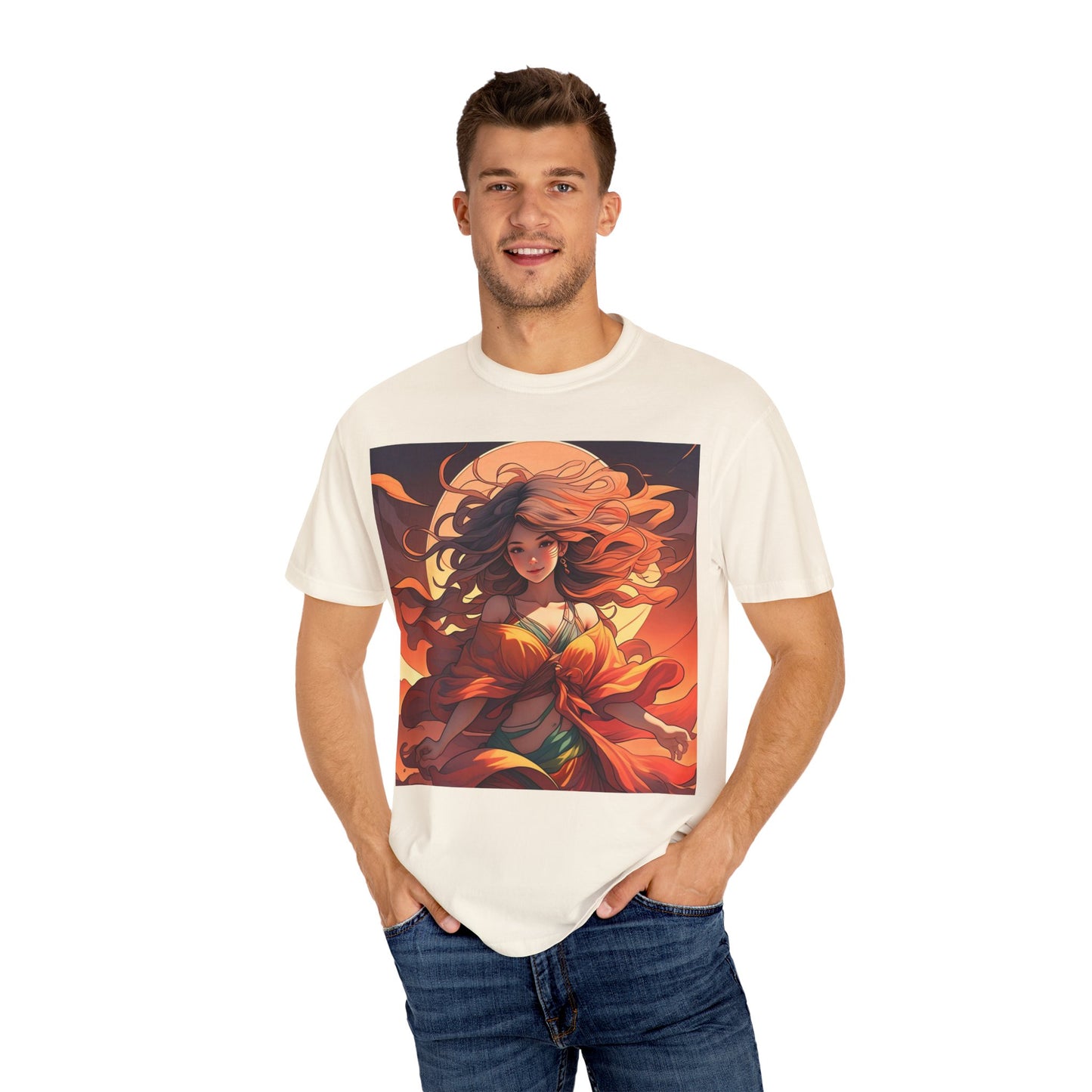 Mystical Autumn Goddess T-shirt, Enchanted Graphic Tee, Boho Style Apparel, Art Inspired Top, Unique Gift for Her, Festival Fashion