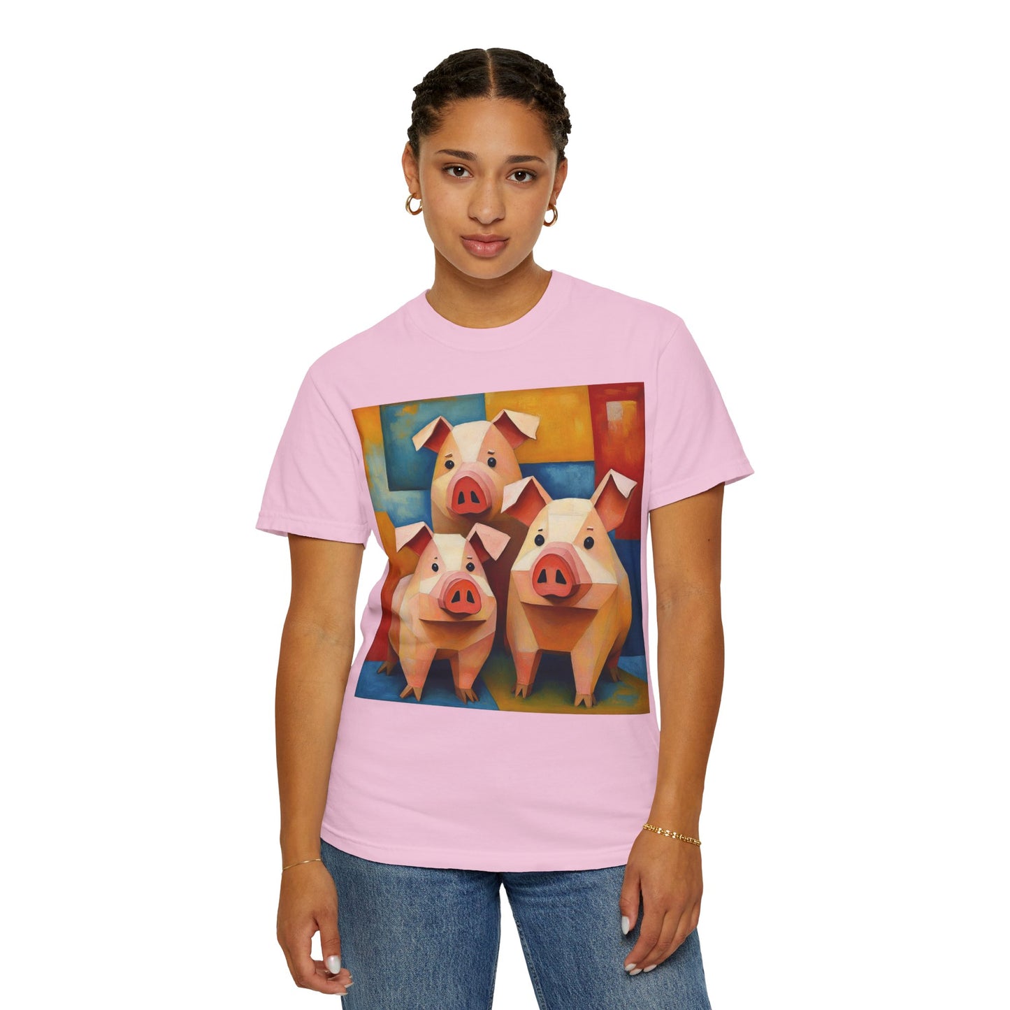 Pig Art T-Shirt, Funny Farm Tee, Animal Lover Gift, Unisex Graphic Tee, Cute Farmhouse Style, Casual Everyday Wear