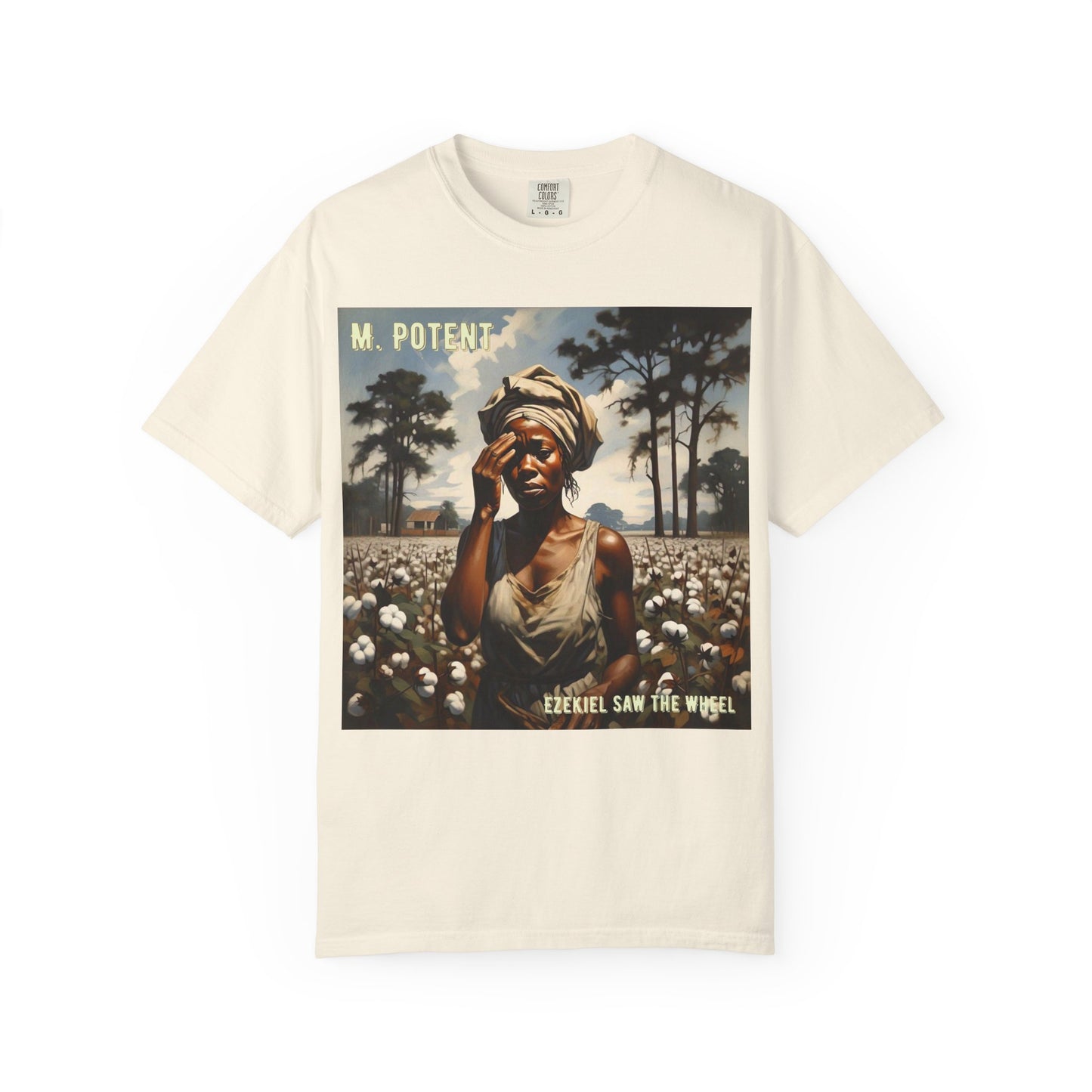 'Ezekiel Saw the Wheel' by M. Potent, Vintage-Inspired Unisex T-Shirt with Artistic Design, Casual Wear, Gift for Art Lovers, Music Events, Everyday Fashion