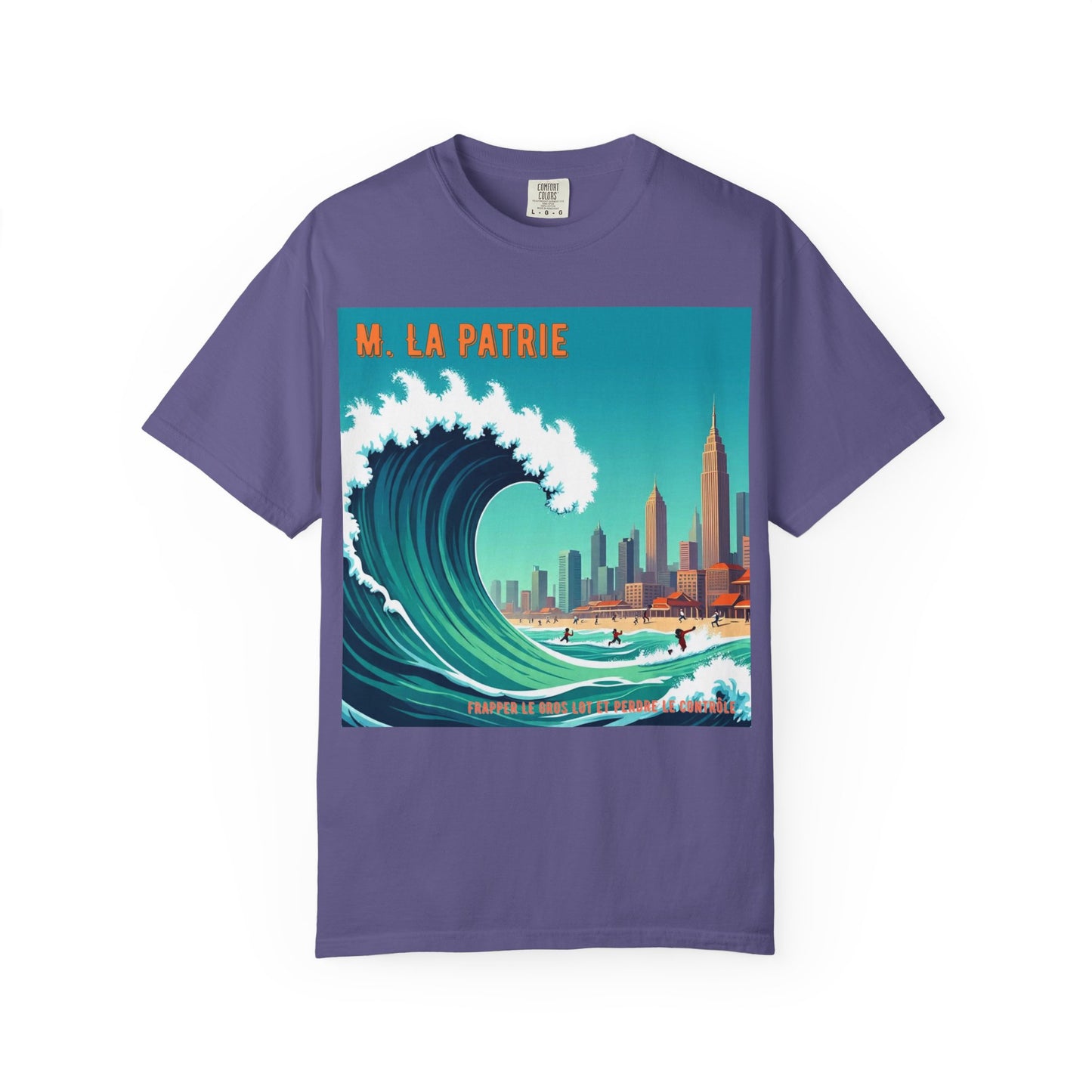 'Frapper Le Gros Lot et Perdre Le Contrôle' de M. La Patrie, Ocean Vibes Graphic T-Shirt - Summer Beach Wear, Casual Fashion, Beach Vacation Gift, Relaxed Fit Tee, Cool Graphic Shirt