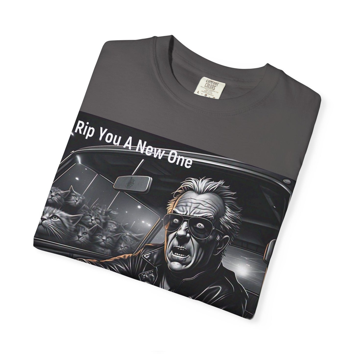 'Grandpa Hates Cats' by Rip You A New One, Humorous Cat Lover T-shirt, Vintage Graphic Tee Shirt, Funny Gift for Cat Owners, Unisex Casual Wear