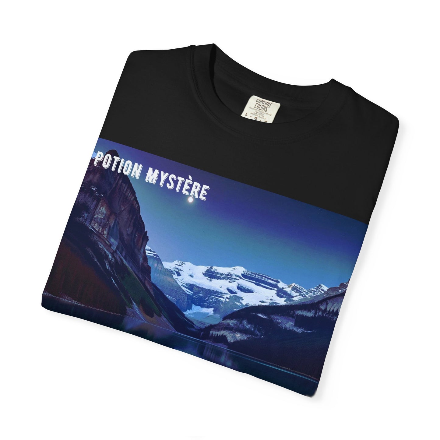 Mystical Lake Louise T-Shirt, Unisex Garment-Dyed Tee, Nature Lover Gift, Serenity in Adventure Apparel, Travel Fashion, Cool Summer Shirt