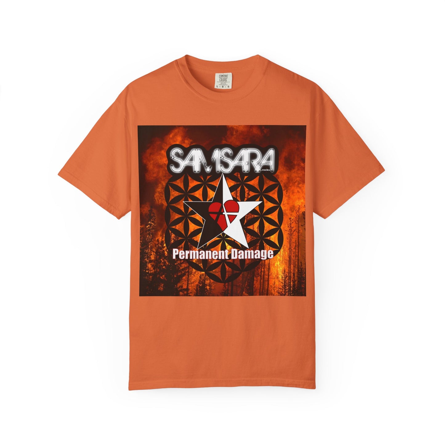 'Permanent Damage' by Samsara, Bold Graphic T-Shirt, Music Festival Gear, Unisex Casual Tee, Unique Gift for Friends, Statement Apparel, Concert Outfit