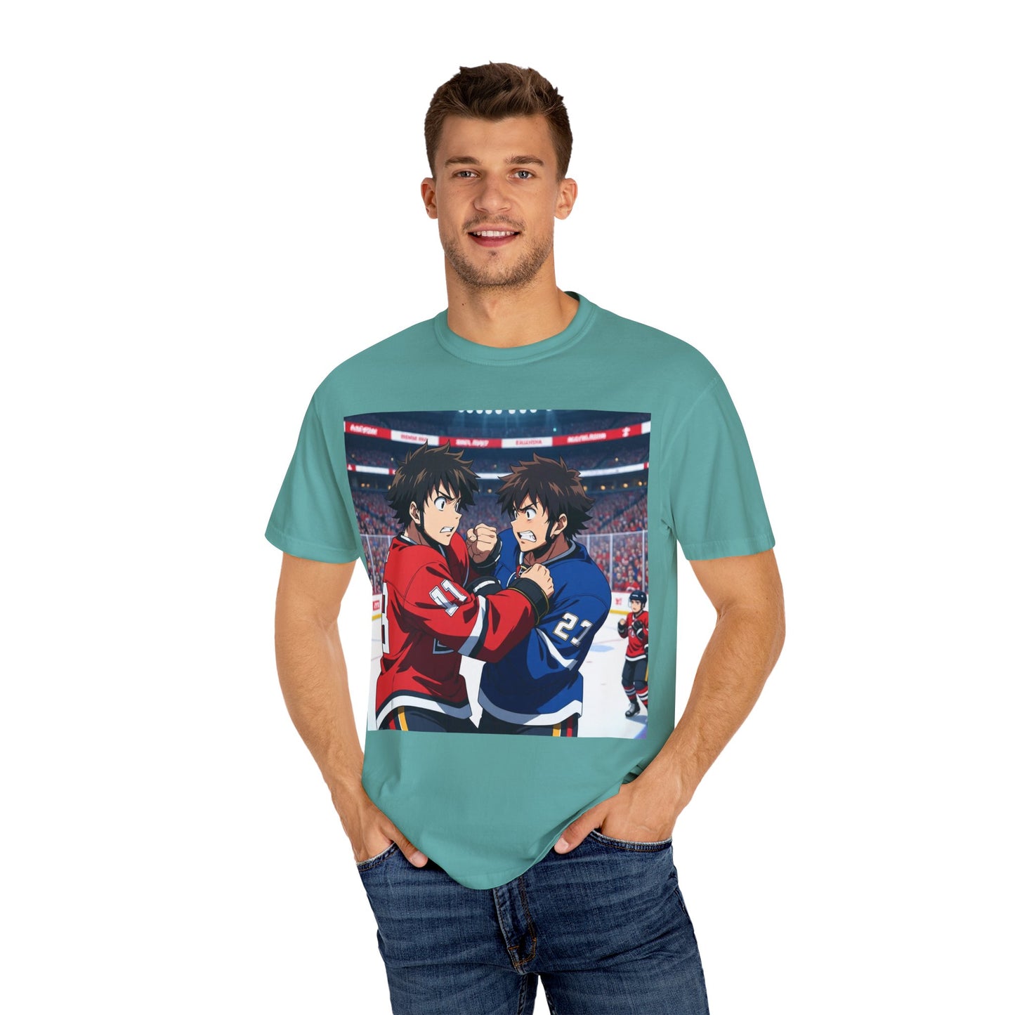 Hockey Fight T-Shirt | Unisex Vintage Graphic Tee | Perfect for Gamers | Gift for Fans | Casual Wear | Anime Rivalry Streetwear