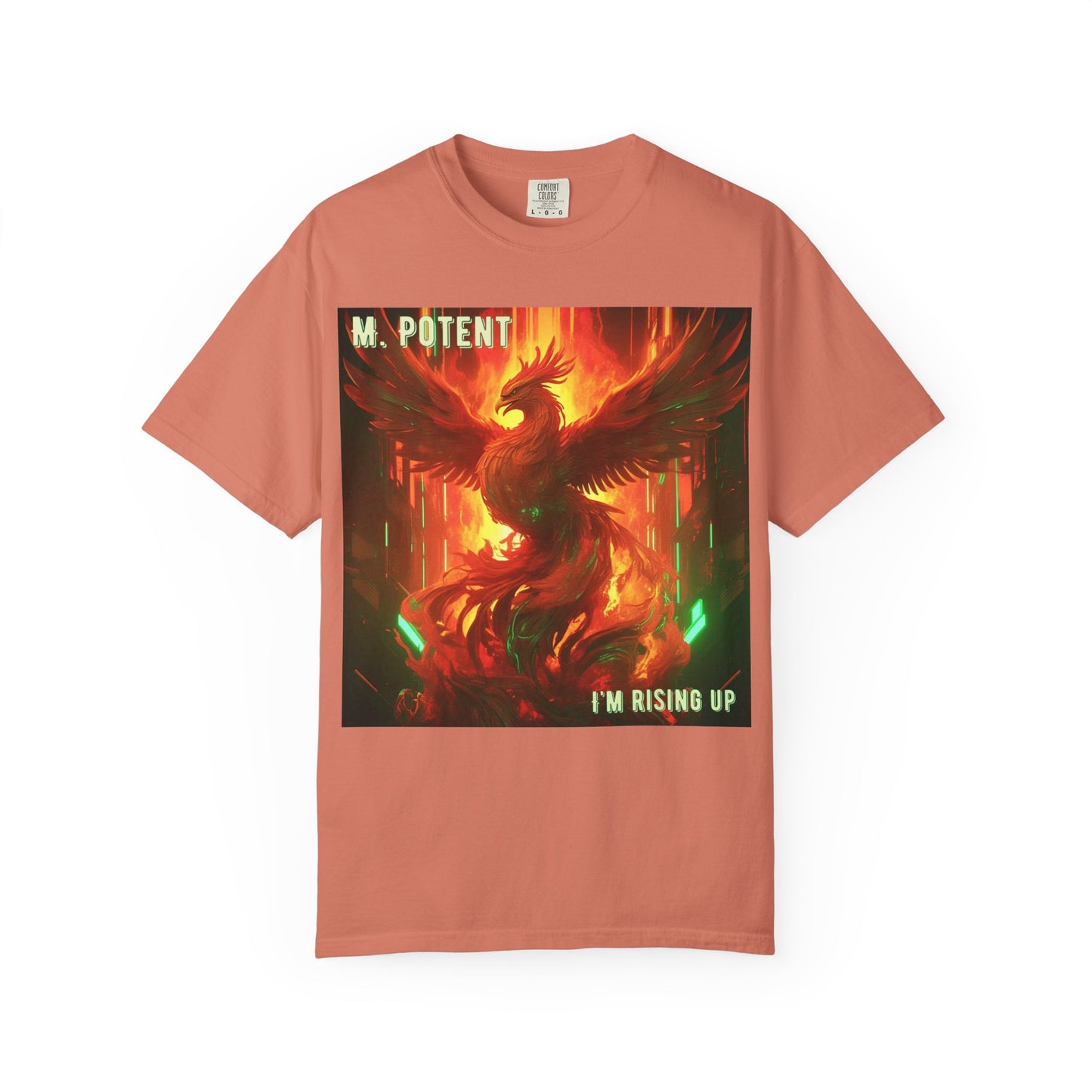 'I'm Rising Up' by M. Potent, Phoenix Rising Unisex T-shirt, Motivational Graphic Tee, Gift for Art Lovers, Inspirational Shirt, Trendy Fashion
