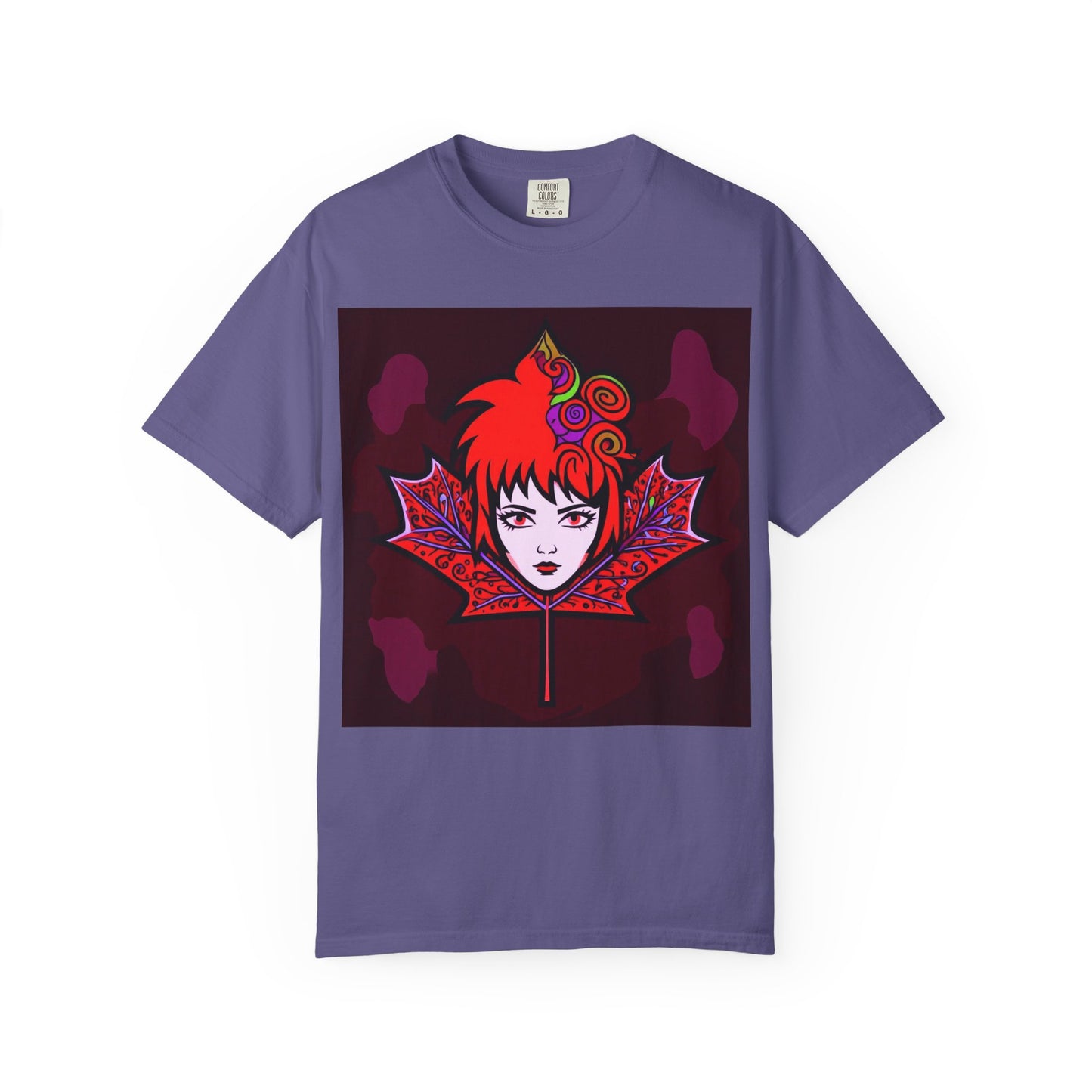 Emily The Maple Leaf Vibrant Art T-Shirt, Bohemian Graphic Tee, Unique Artwear, Gift for Art Lovers, Festival Clothing, Unisex Fashion, Canadian Patriots