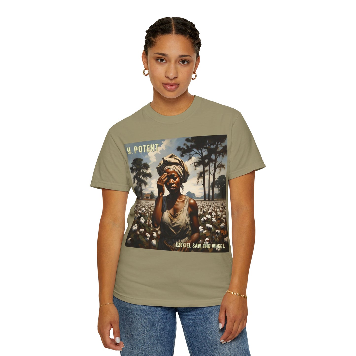 'Ezekiel Saw the Wheel' by M. Potent, Vintage-Inspired Unisex T-Shirt with Artistic Design, Casual Wear, Gift for Art Lovers, Music Events, Everyday Fashion