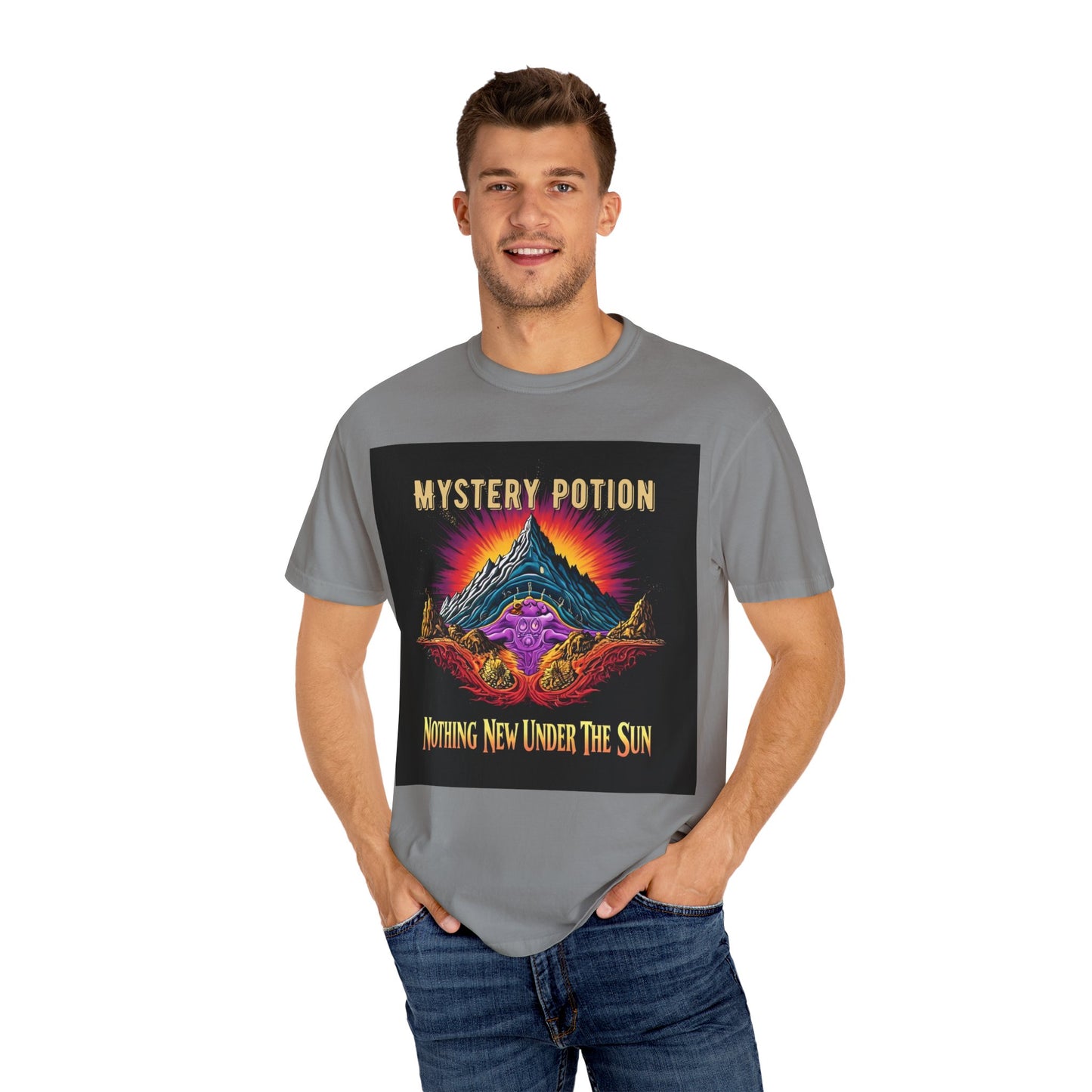 Mystical Graphic T-Shirt, "Nothing New Under The Sun" Vintage Aura Tee, Unisex Casual Wear, Unique Gift for Nature Lovers, Festival Essentials, Eco-Friendly Fashion
