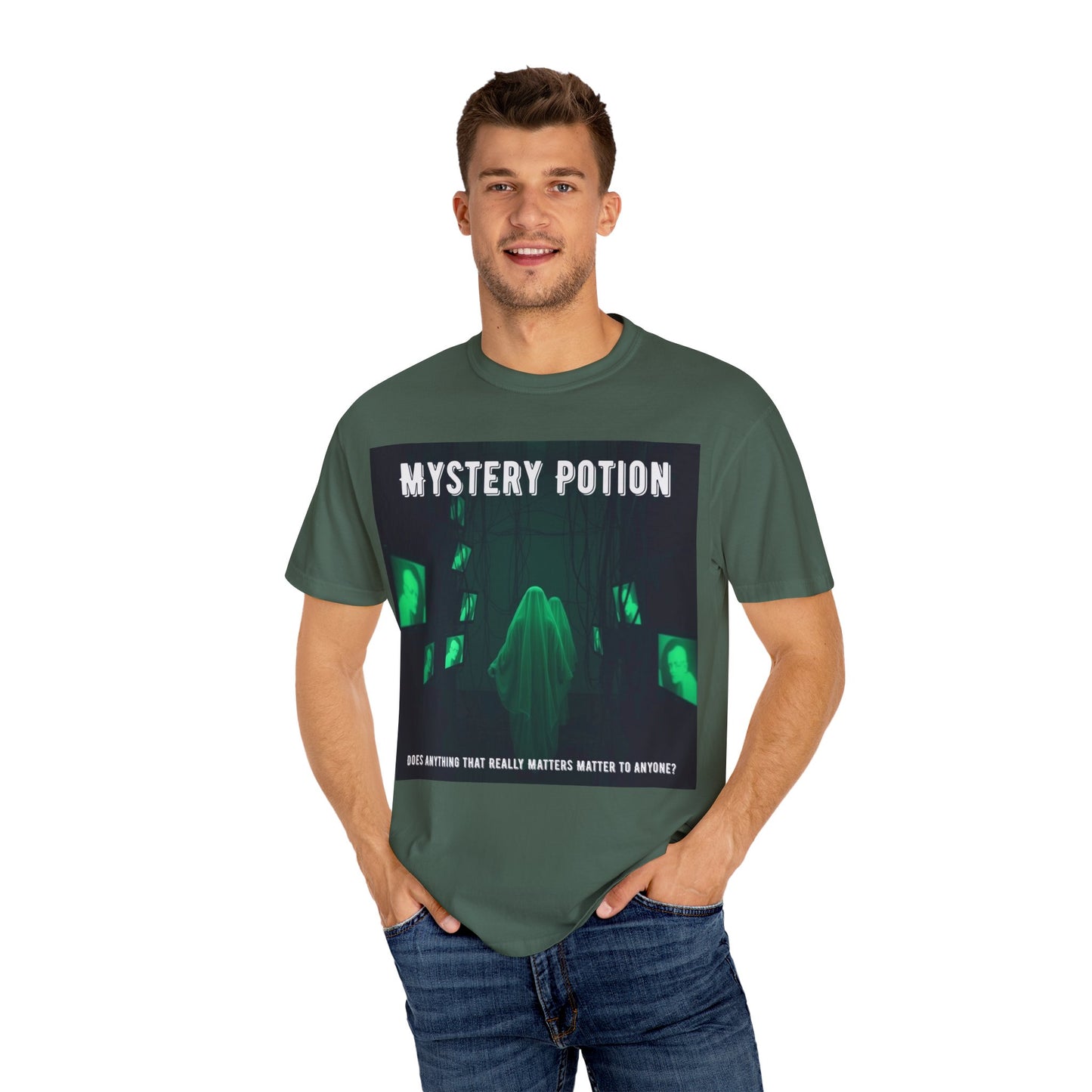 Mystery Potion Unisex T-Shirt | Ghostly Vibe | Perfect for Halloween, Gifts, or Casual Wear, Unique Tee, Spooky Apparel, Graphic Shirt