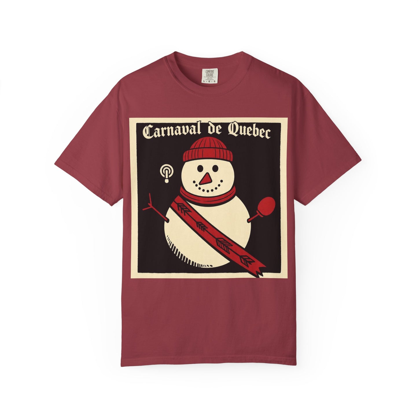 Quebec Carnaval Vintage Snowman Biker Lore Rocker T-Shirt, Cozy Winter Apparel, Unisex Snowman Graphic Tee, Festive Celebration Shirt, Winter Holiday Gift