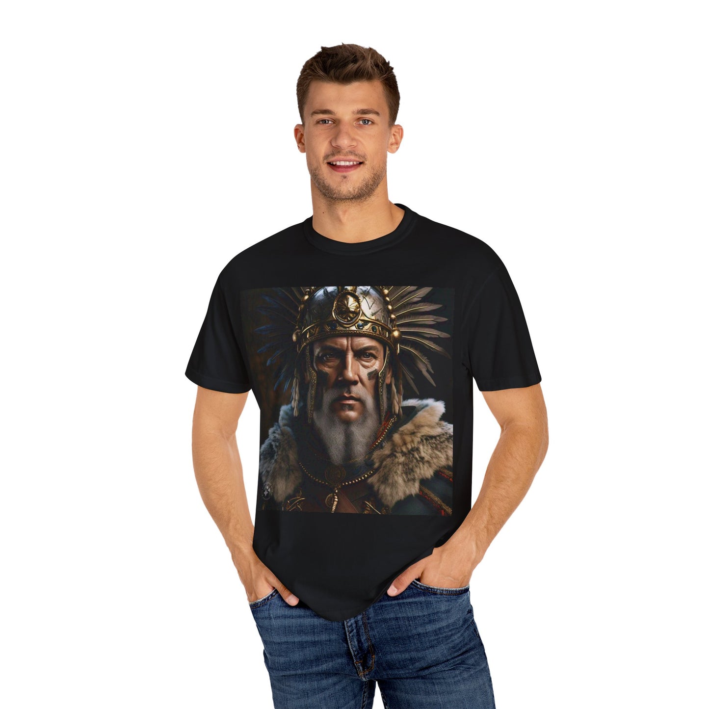 Warrior Spirit Garment-Dyed T-Shirt, Vintage Tee, Unisex Fashion, Gift for Him, Casual Wear, Graphic Top, Everyday Style