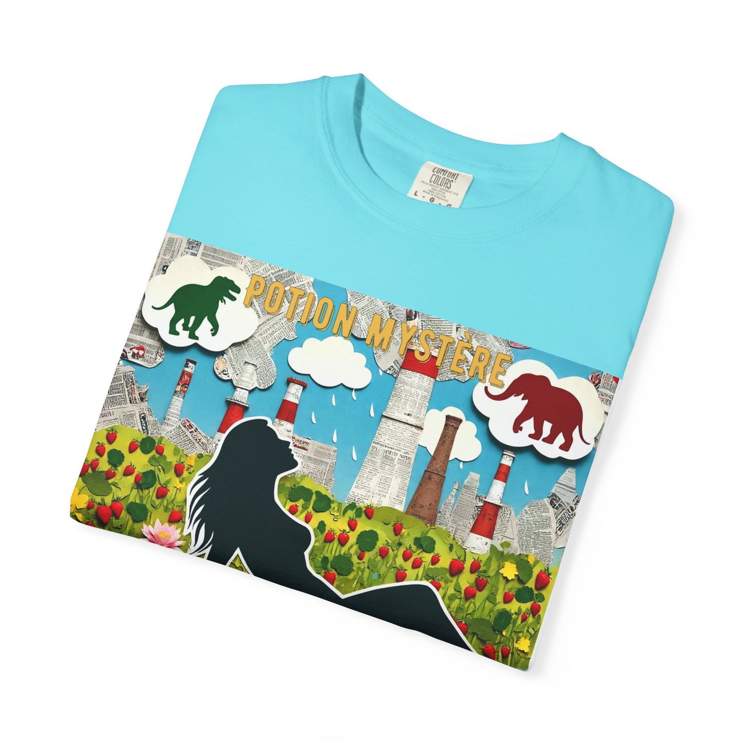 'Pour Que La Nature Humaine Envahisse' par Potion Mystère, Nature-Inspired Collage Unisex T-Shirt, Eco-Friendly Tee, Vibrant Graphic Tee, Relaxed Fit Shirt, Summer Casual Wear, Gift for Nature Lovers, Grebo Rock