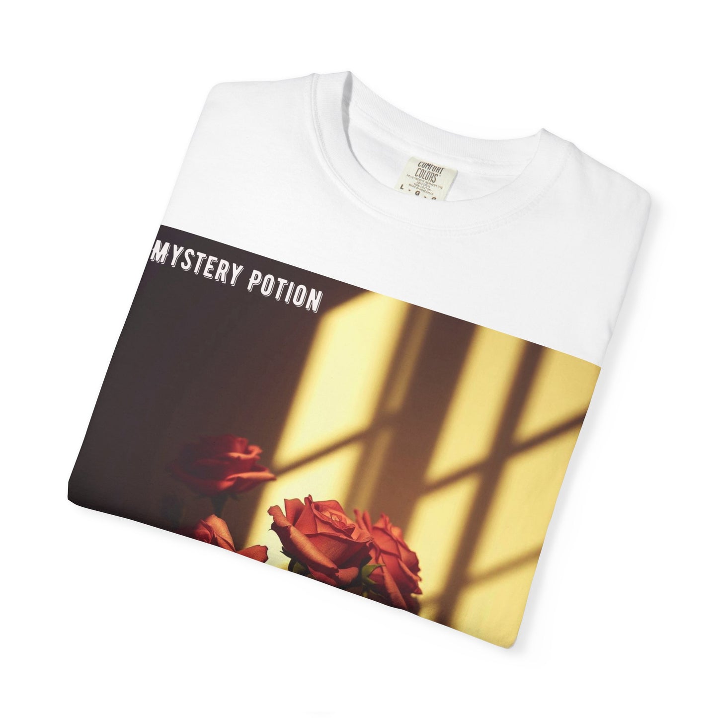 Mystery Potion Garment-Dyed Tee, Vintage Floral T-Shirt, Unisex Plant Lover Shirt, Gift for Her, Aesthetic Graphic Tee