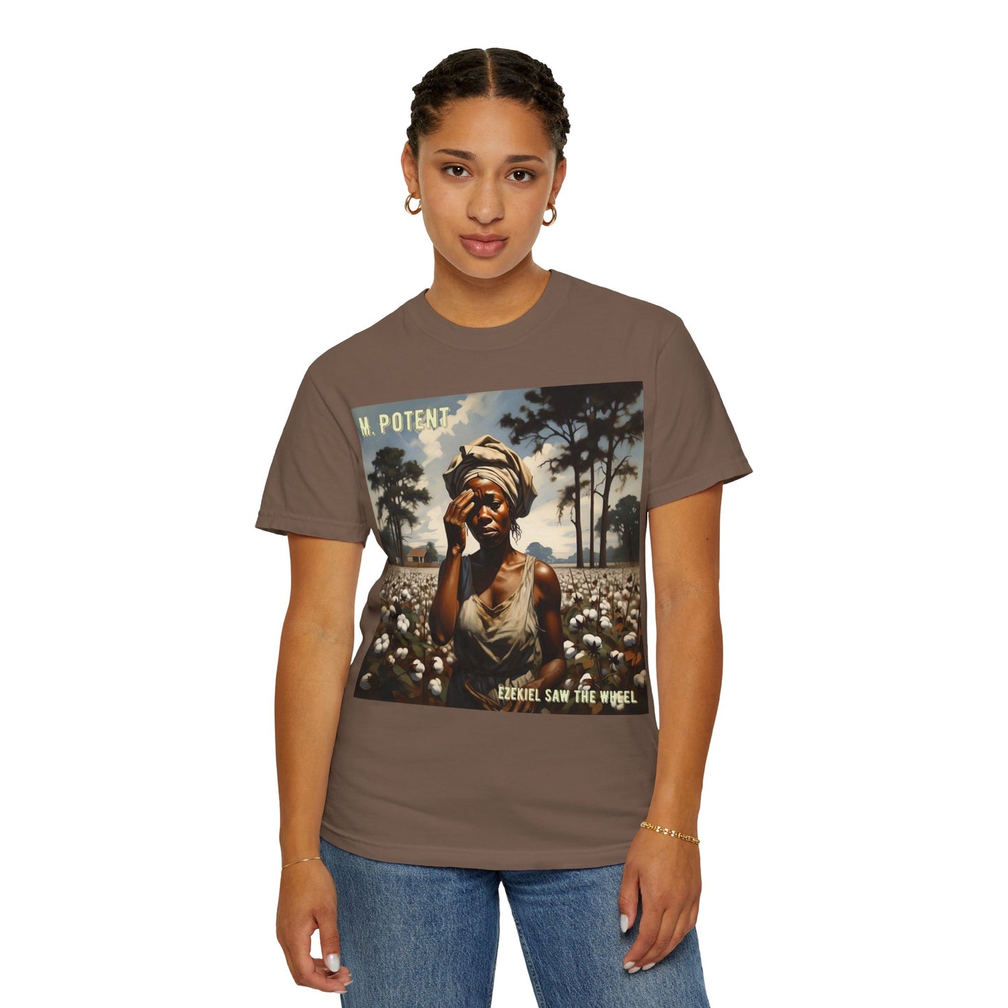 'Ezekiel Saw the Wheel' by M. Potent, Vintage-Inspired Unisex T-Shirt with Artistic Design, Casual Wear, Gift for Art Lovers, Music Events, Everyday Fashion