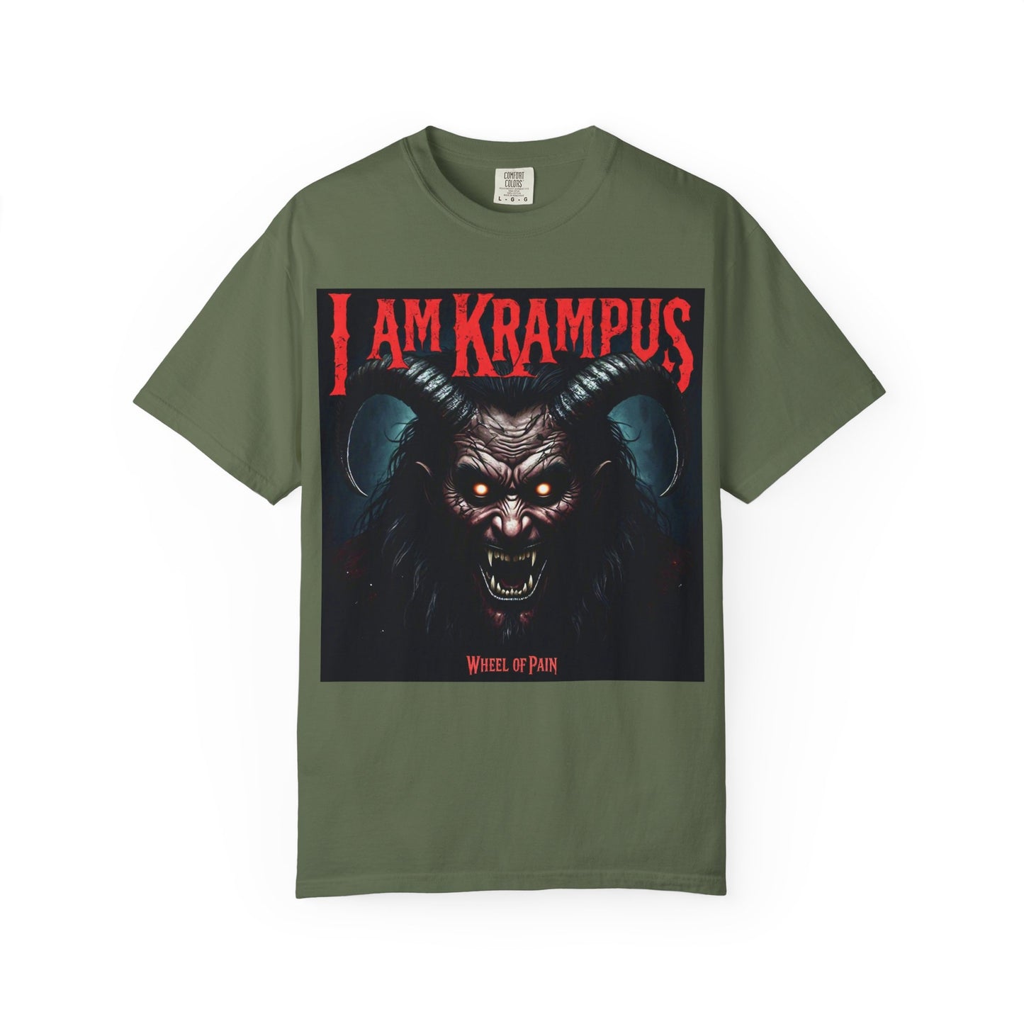 I Am Krampus Unisex Garment-Dyed T-Shirt | Spooky Graphic Tee for Christmas Horror Fans, Gifts, Party Wear, Festival Attire