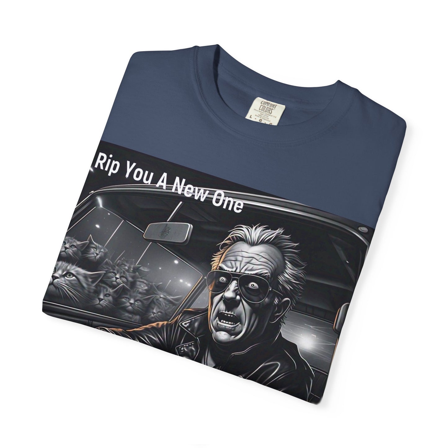 'Grandpa Hates Cats' by Rip You A New One, Humorous Cat Lover T-shirt, Vintage Graphic Tee Shirt, Funny Gift for Cat Owners, Unisex Casual Wear