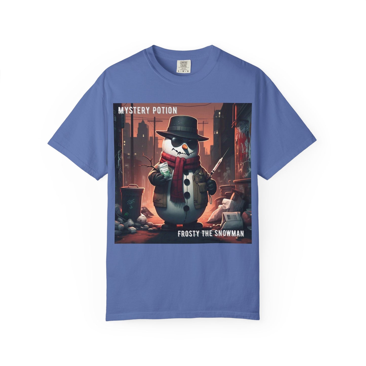 Frosty The Snowman by Mystery Potion, Parody T-Shirt | Unisex Holiday Tee, Winter Decoration, Gift for Christmas, Cozy Casual Style, Fun Snowman Design