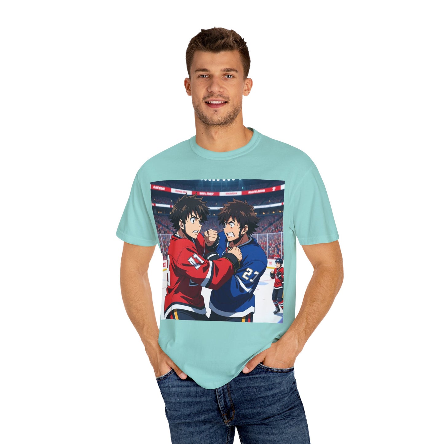 Hockey Fight T-Shirt | Unisex Vintage Graphic Tee | Perfect for Gamers | Gift for Fans | Casual Wear | Anime Rivalry Streetwear