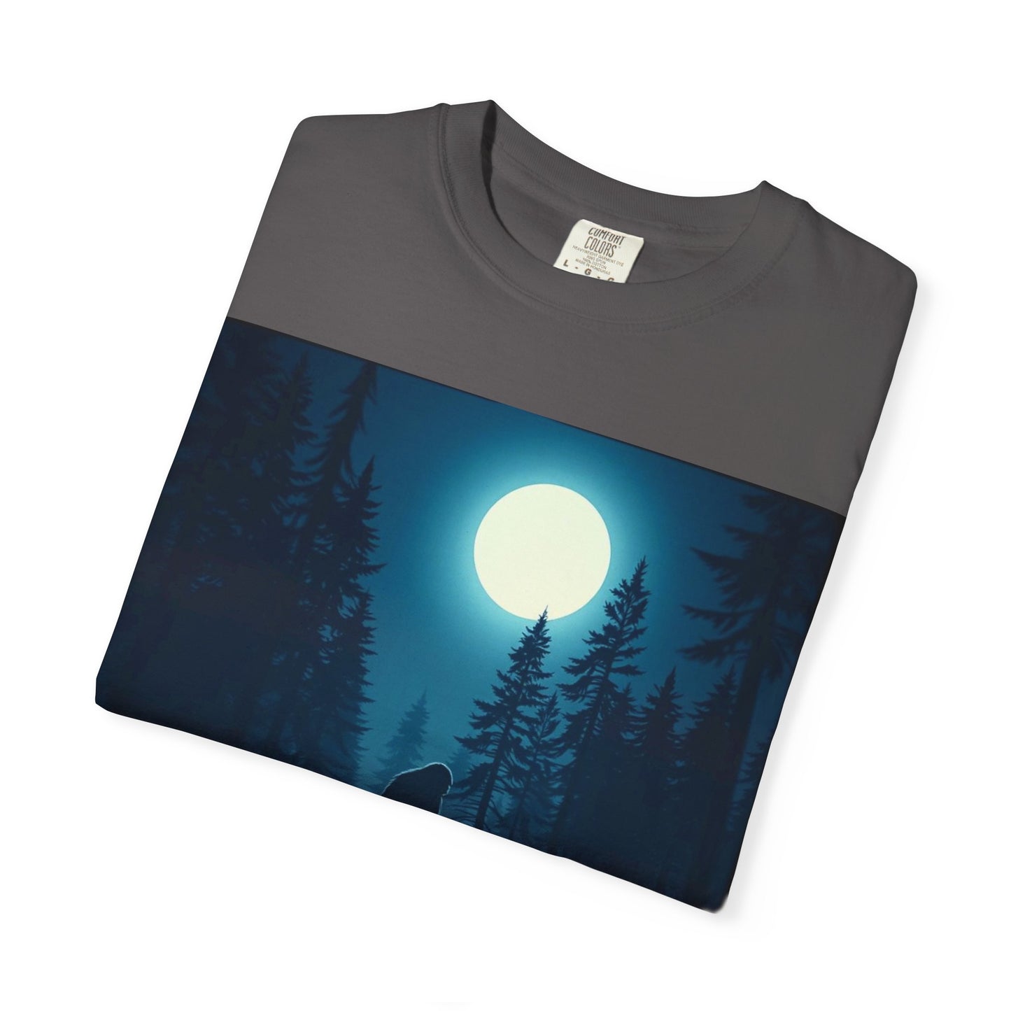 Moonlit Forest Snowboarder T-Shirt, Cozy Adventure Tee, Winter Sports Gift, Unisex Apparel, Outdoor Vibes