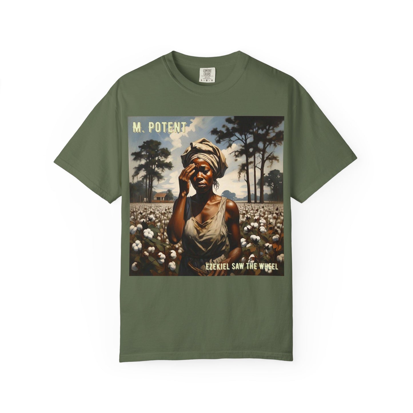'Ezekiel Saw the Wheel' by M. Potent, Vintage-Inspired Unisex T-Shirt with Artistic Design, Casual Wear, Gift for Art Lovers, Music Events, Everyday Fashion