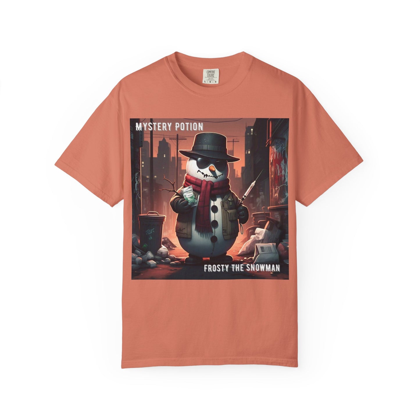 Frosty The Snowman by Mystery Potion, Parody T-Shirt | Unisex Holiday Tee, Winter Decoration, Gift for Christmas, Cozy Casual Style, Fun Snowman Design