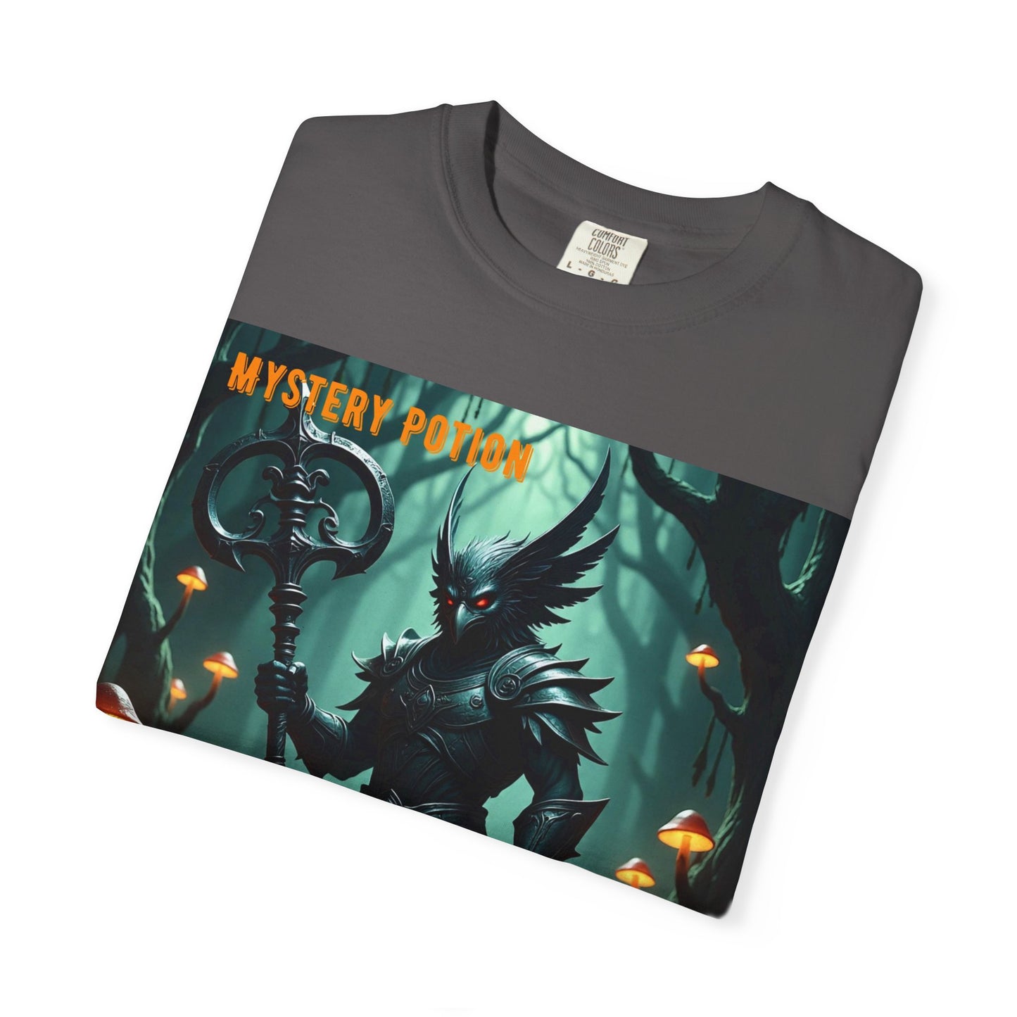 Mystical Āv-Maker Unisex Garment-Dyed T-shirt, Fantasy Apparel, Gift for Gamers, Witchy T-shirt, Mystery Potion Design, Unisex Tee