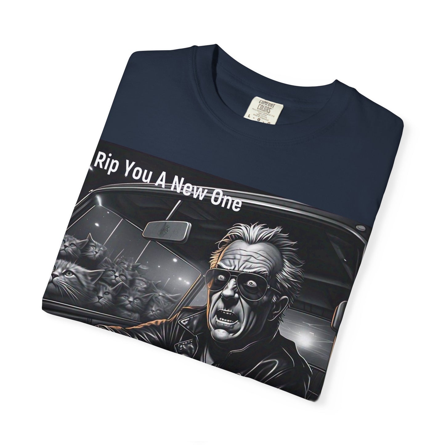 'Grandpa Hates Cats' by Rip You A New One, Humorous Cat Lover T-shirt, Vintage Graphic Tee Shirt, Funny Gift for Cat Owners, Unisex Casual Wear