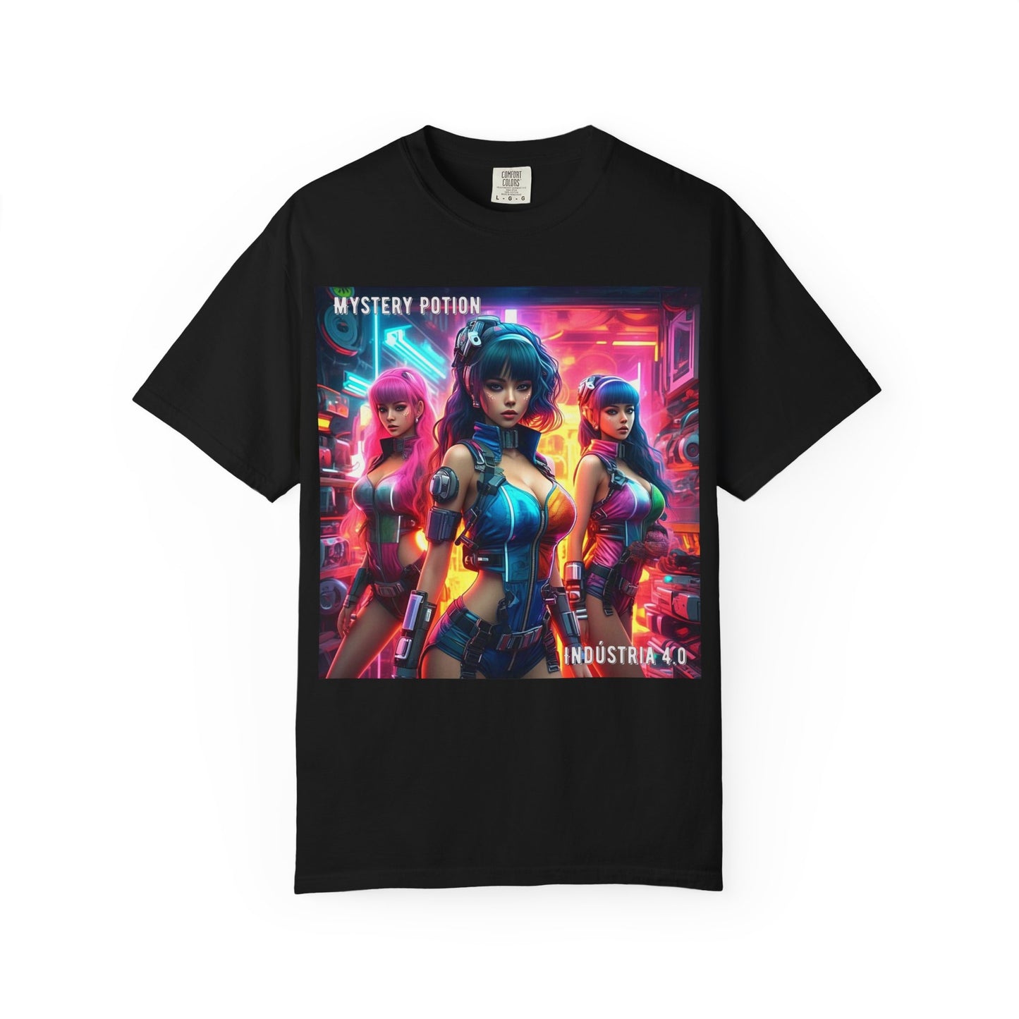 'Indústria 4.0' by Mystery Potion Unisex Garment-Dyed T-shirt, Cyberpunk T-shirt, Gamer Apparel, Unique Graphic Tee, Gift for Fans