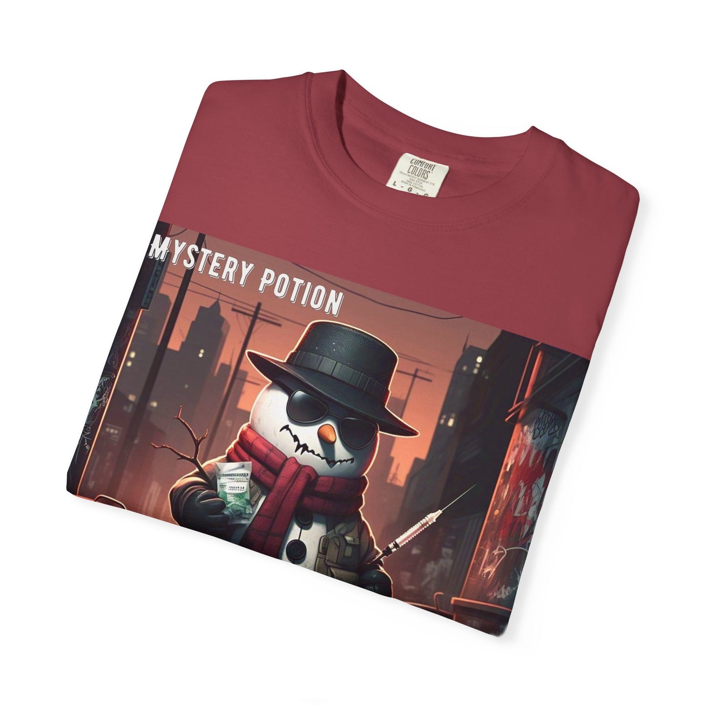 Frosty The Snowman by Mystery Potion, Parody T-Shirt | Unisex Holiday Tee, Winter Decoration, Gift for Christmas, Cozy Casual Style, Fun Snowman Design