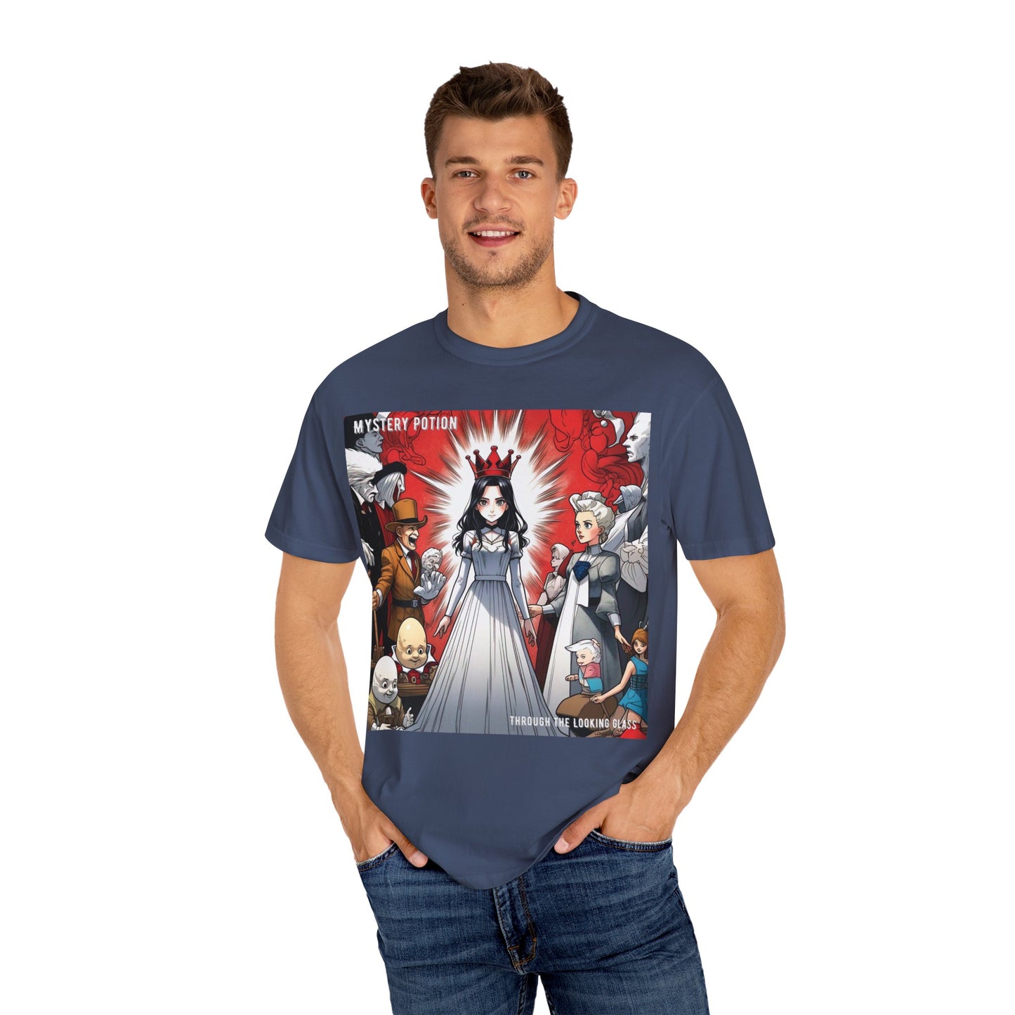 Mystery Potion's Alice In Wonderland Graphic Unisex T-shirt | Cool Casual Wear, Gift for Fans, Art Lovers, Anime Style Merch, Unique Everyday Tee