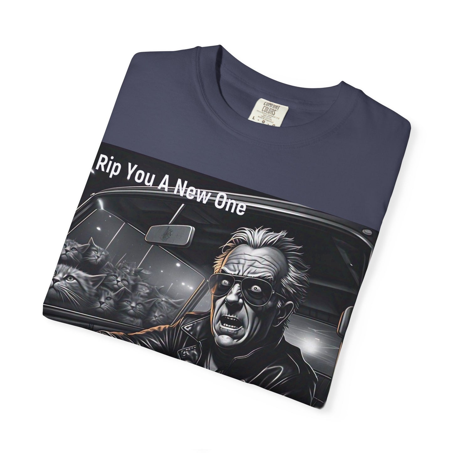 'Grandpa Hates Cats' by Rip You A New One, Humorous Cat Lover T-shirt, Vintage Graphic Tee Shirt, Funny Gift for Cat Owners, Unisex Casual Wear