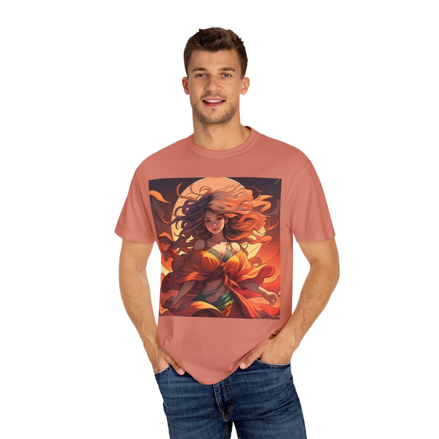 Mystical Autumn Goddess T-shirt, Enchanted Graphic Tee, Boho Style Apparel, Art Inspired Top, Unique Gift for Her, Festival Fashion