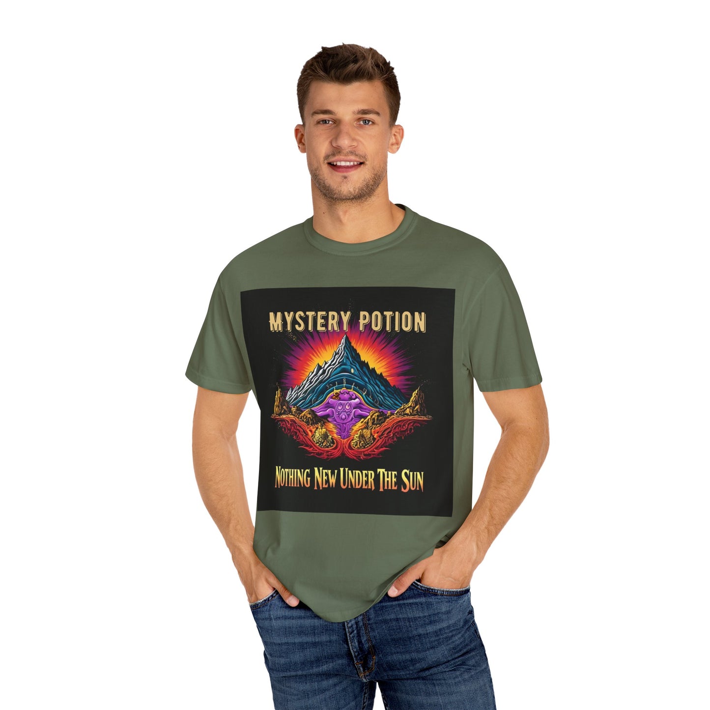 Mystical Graphic T-Shirt, "Nothing New Under The Sun" Vintage Aura Tee, Unisex Casual Wear, Unique Gift for Nature Lovers, Festival Essentials, Eco-Friendly Fashion