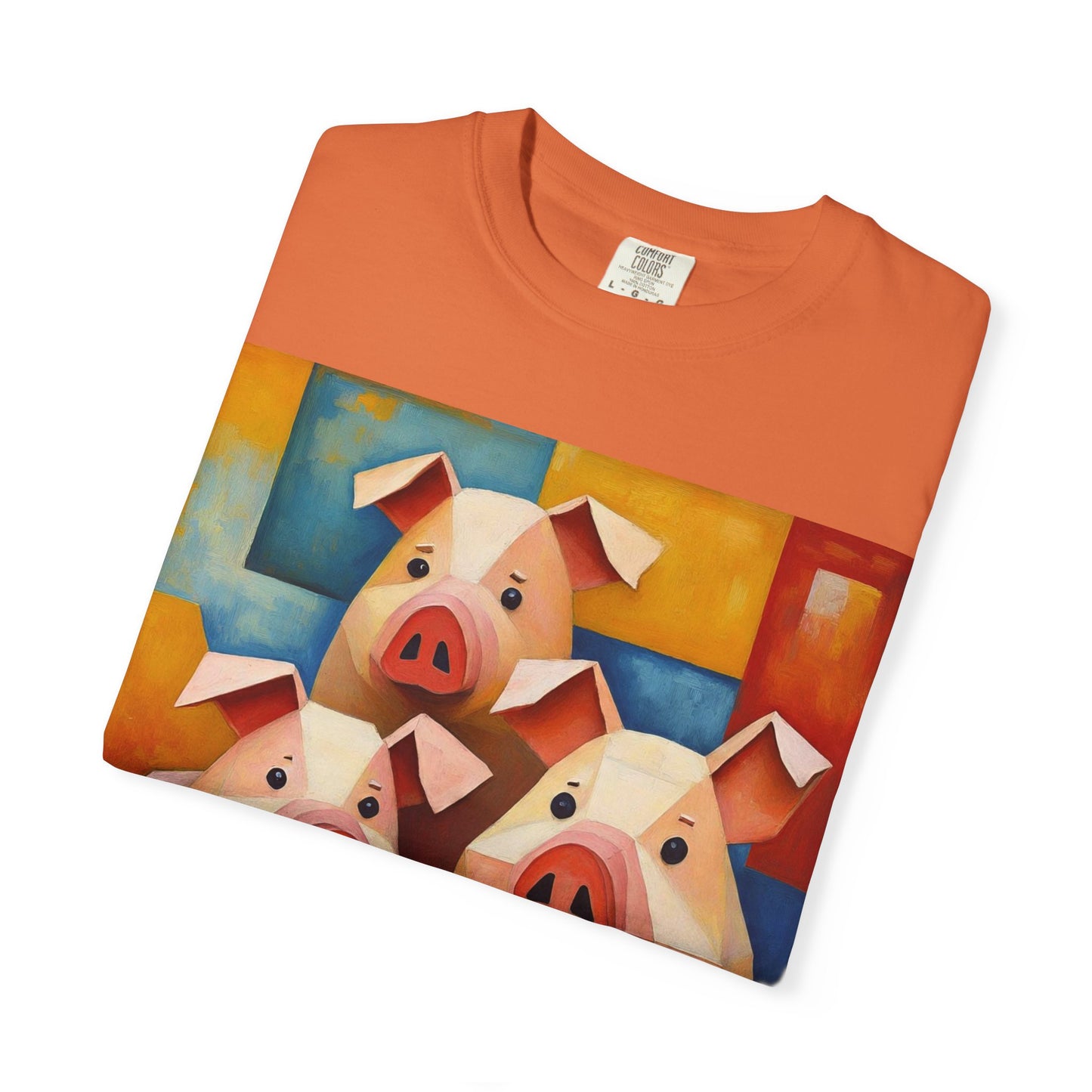 Pig Art T-Shirt, Funny Farm Tee, Animal Lover Gift, Unisex Graphic Tee, Cute Farmhouse Style, Casual Everyday Wear
