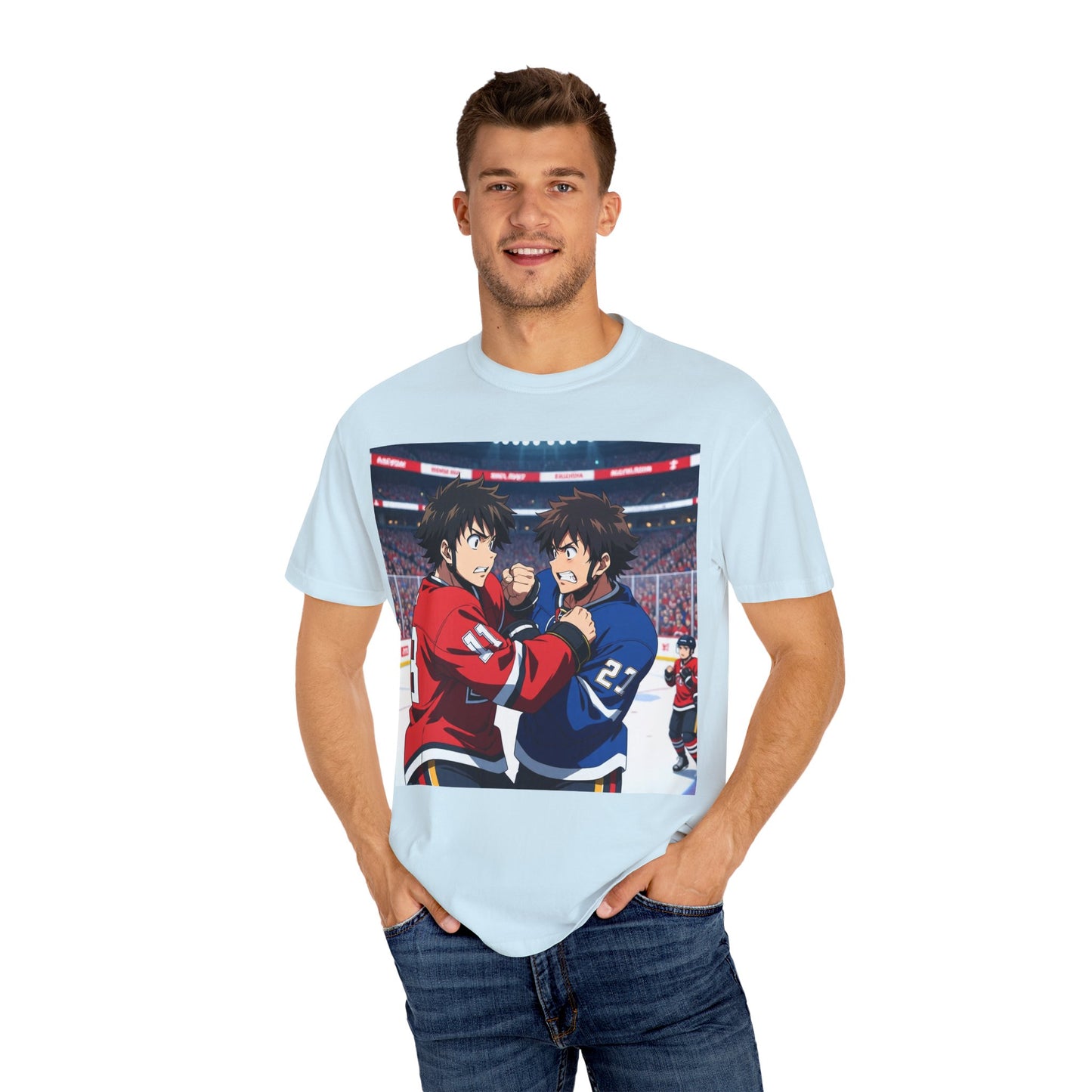 Hockey Fight T-Shirt | Unisex Vintage Graphic Tee | Perfect for Gamers | Gift for Fans | Casual Wear | Anime Rivalry Streetwear