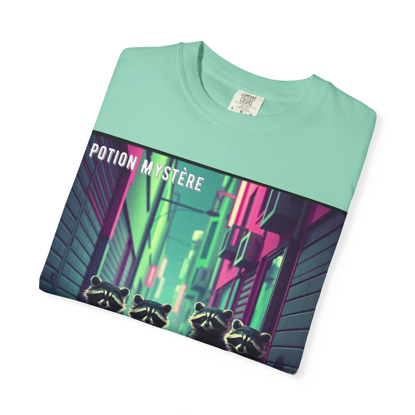 'On Est Né Pour Des Ti Pains' par Potion Mystère, Racoons Graphic Tee for Nature Lovers, Unisex Shirt for Pop Punk Song, Gift for Gamers, Casual Wear, Eco-Friendly Apparel
