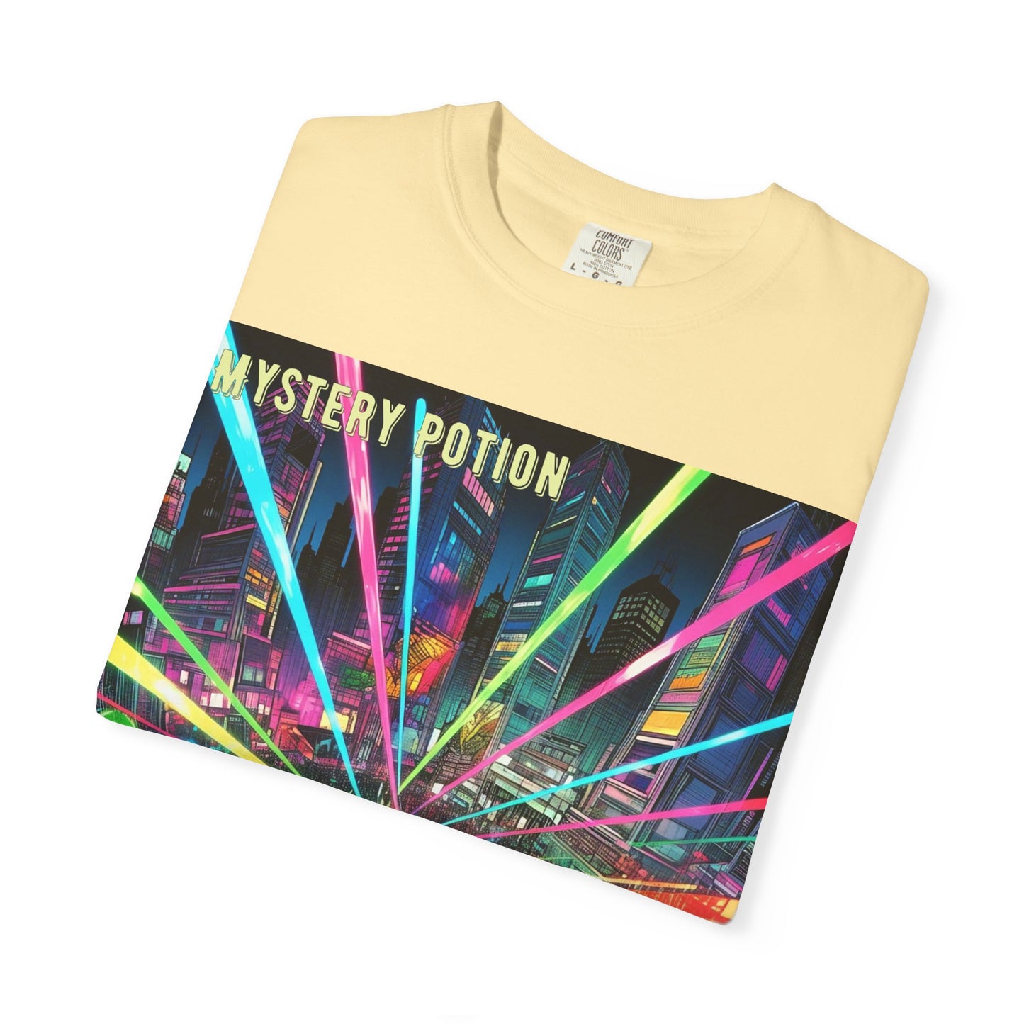 Mystery Potion Laser Light Show Tee, Unisex Graphic T-Shirt, Festival Wear, Concert Shirt, Party Outfit, Colorful Apparel