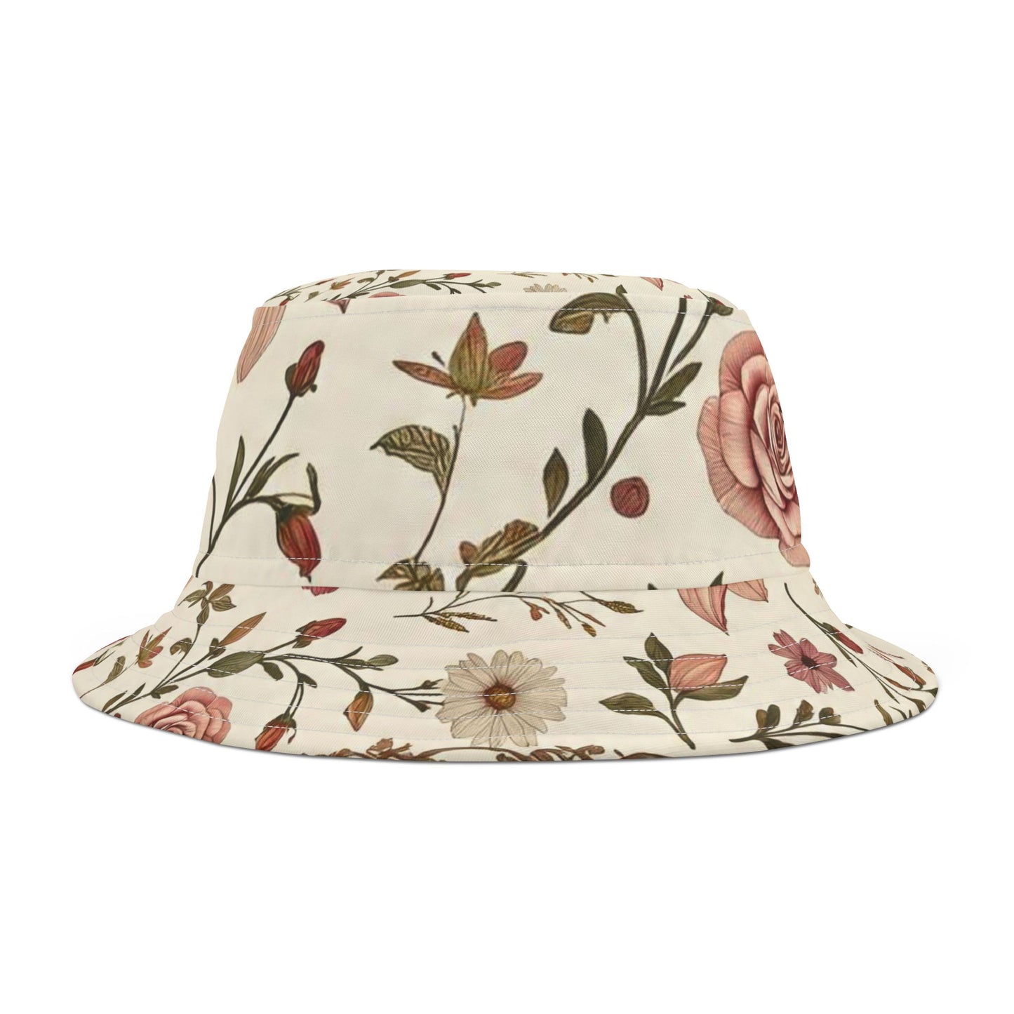 Floral Bucket Hat, Bohemian Sun Hat, Summer Accessories, Festival Gear, Outdoor Fashion, Gift for Her