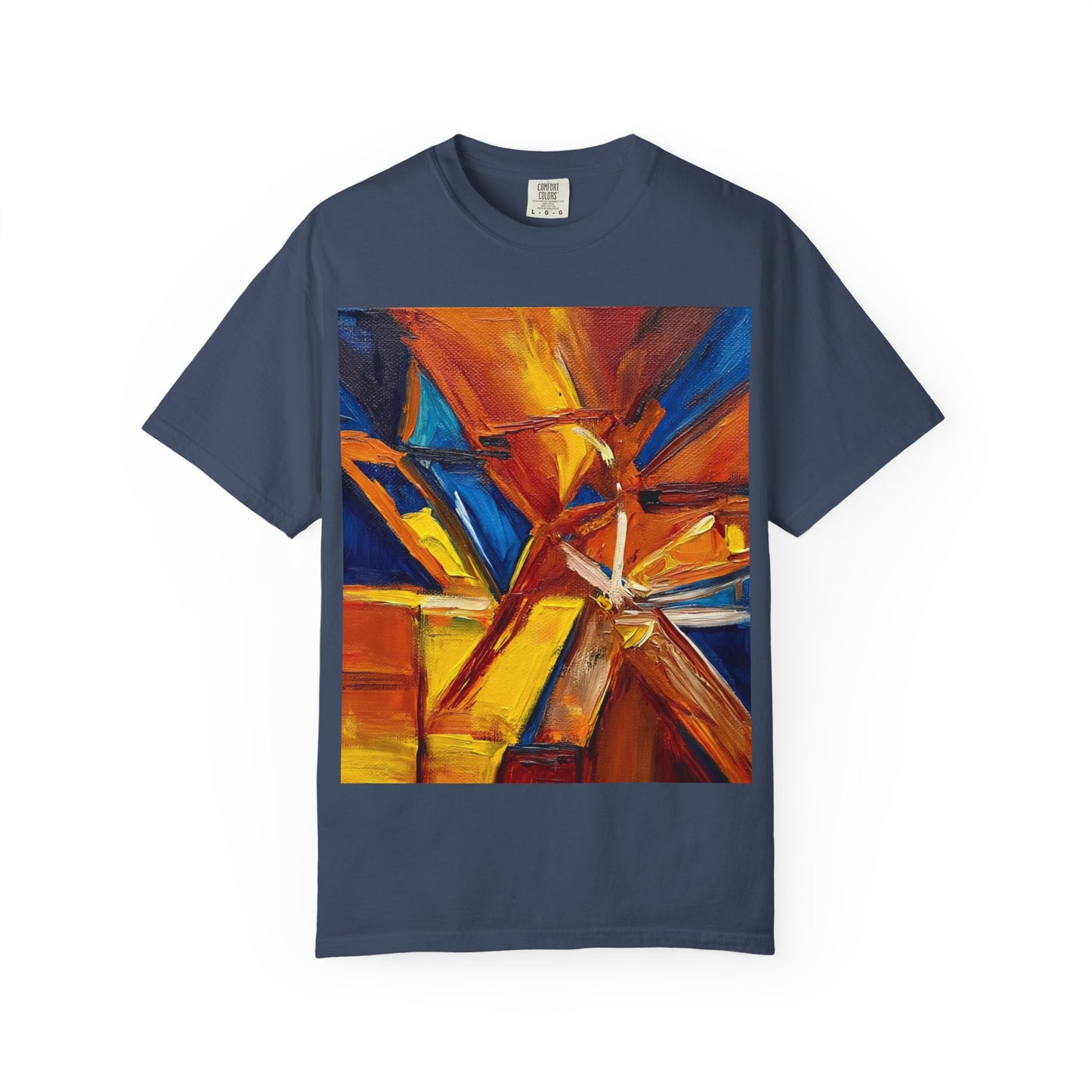 Vibrant Abstract Art T-shirt, Unisex Garment-Dyed Tee, Colorful Graphic Shirt, Stylish Artwear, Unique Gift Idea for Art Lovers