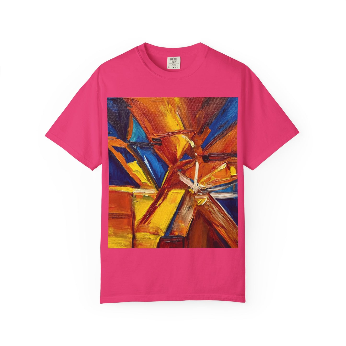 Vibrant Abstract Art T-shirt, Unisex Garment-Dyed Tee, Colorful Graphic Shirt, Stylish Artwear, Unique Gift Idea for Art Lovers