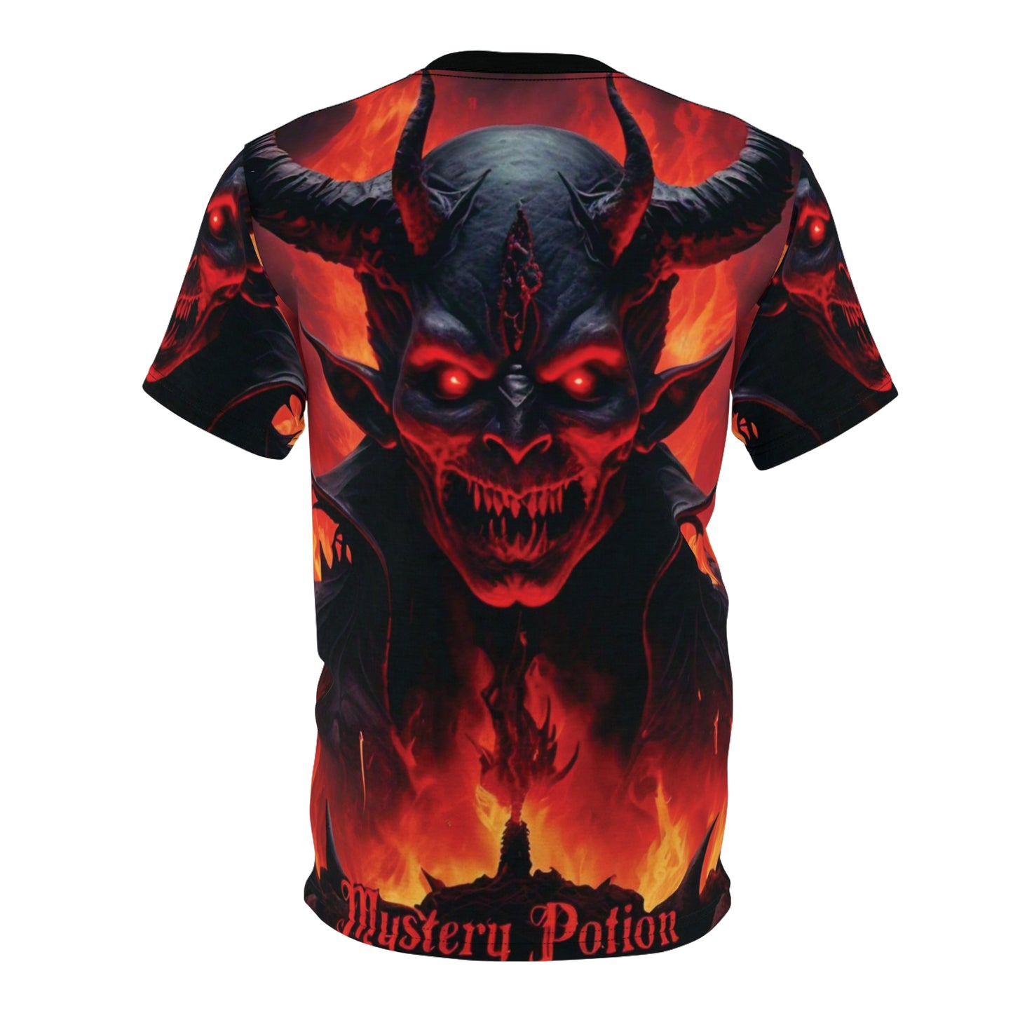 Demon Graphic Tee, Unisex Cut & Sew Shirt, Mystical Apparel, Halloween Costume, Dark Fantasy Clothing, Unique Gift Idea