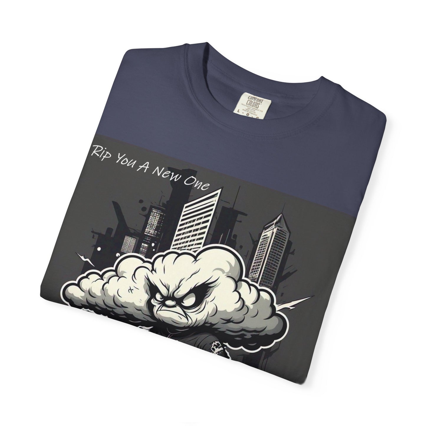 'When The Wind Blows Strong' by Rip You A New One, Urban Angry Cloud Graphic Tee, Cool Casual Wear, Street Style Unisex Shirt, Perfect Gift for Comics Lovers, Everyday Comfort