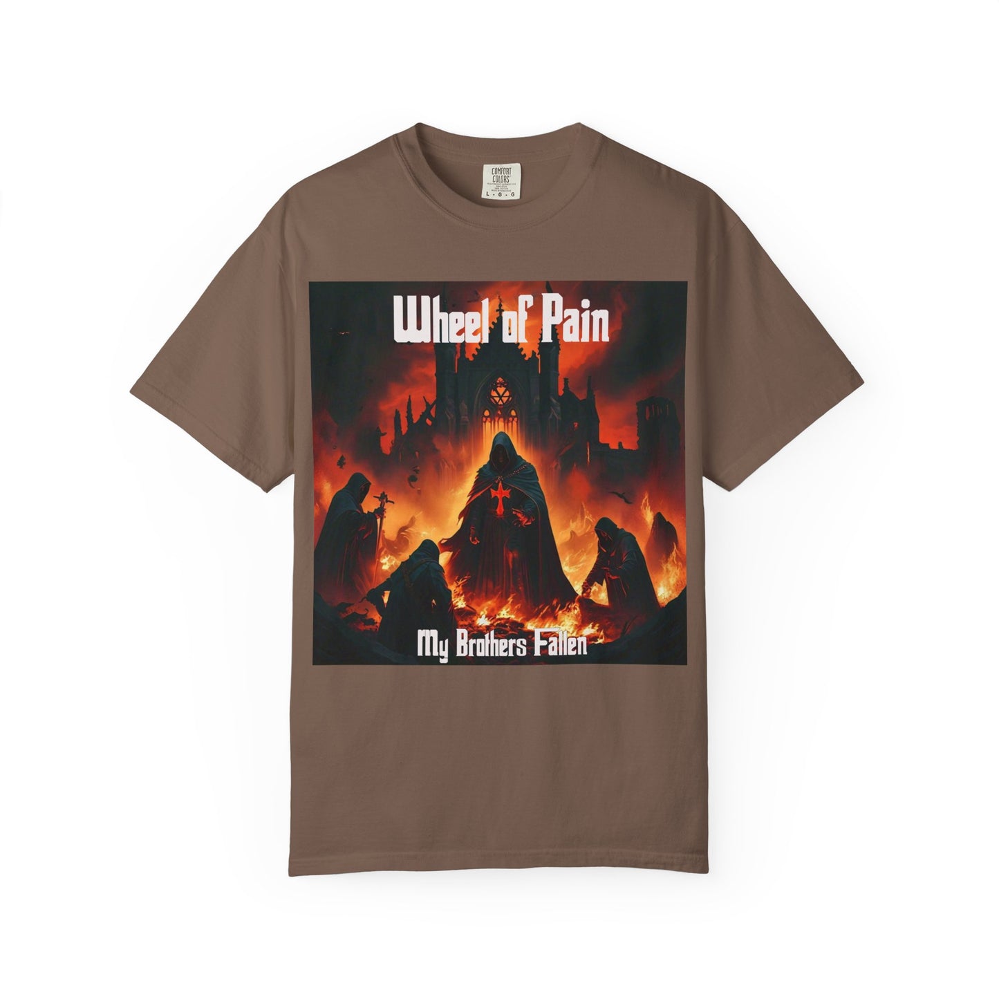 Wheel of Pain Gothic Templar Graphic T-Shirt, Unisex Tee for Fans, Cool Gift for Music Lovers, Halloween Shirt, Retro Vintage Style