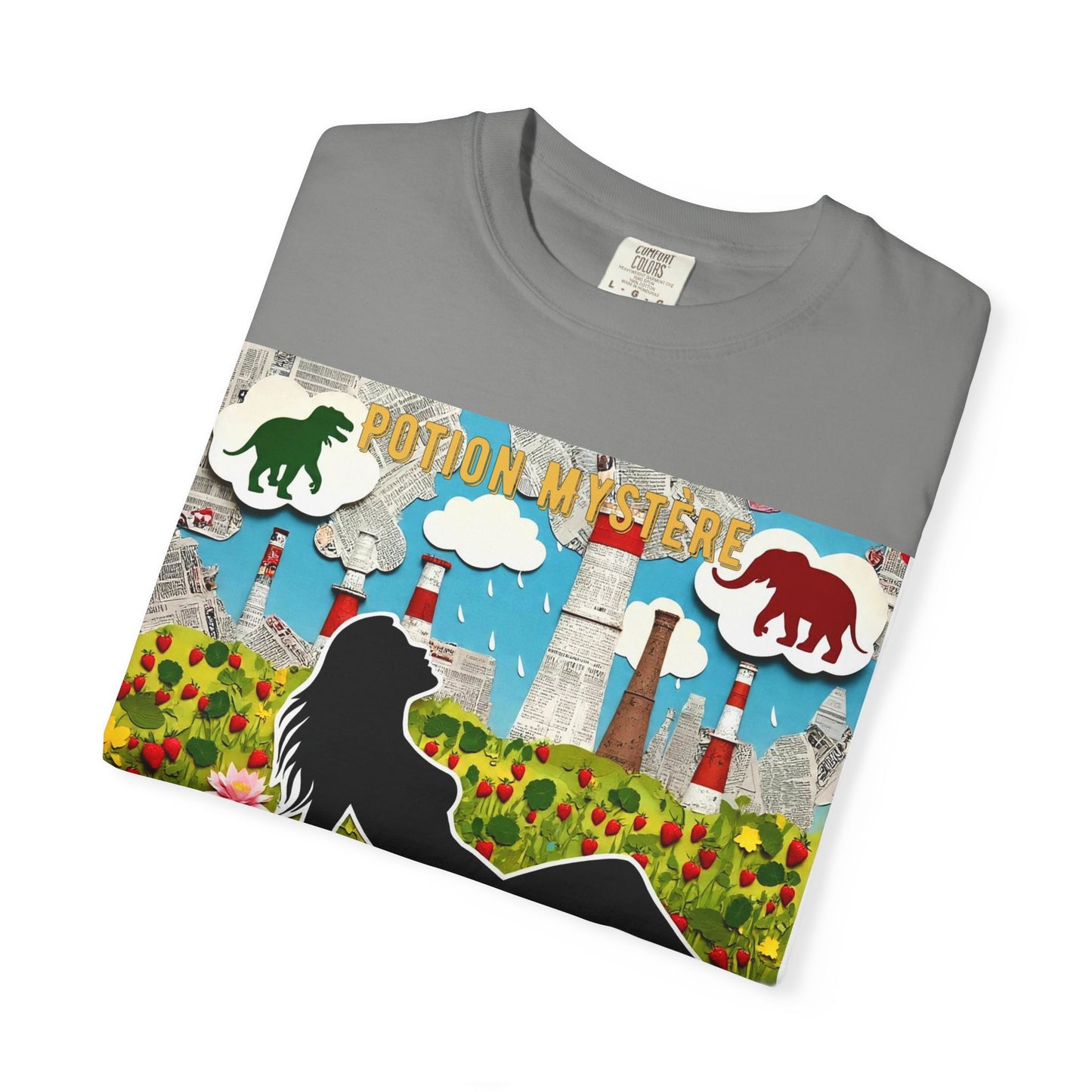 'Pour Que La Nature Humaine Envahisse' par Potion Mystère, Nature-Inspired Collage Unisex T-Shirt, Eco-Friendly Tee, Vibrant Graphic Tee, Relaxed Fit Shirt, Summer Casual Wear, Gift for Nature Lovers, Grebo Rock