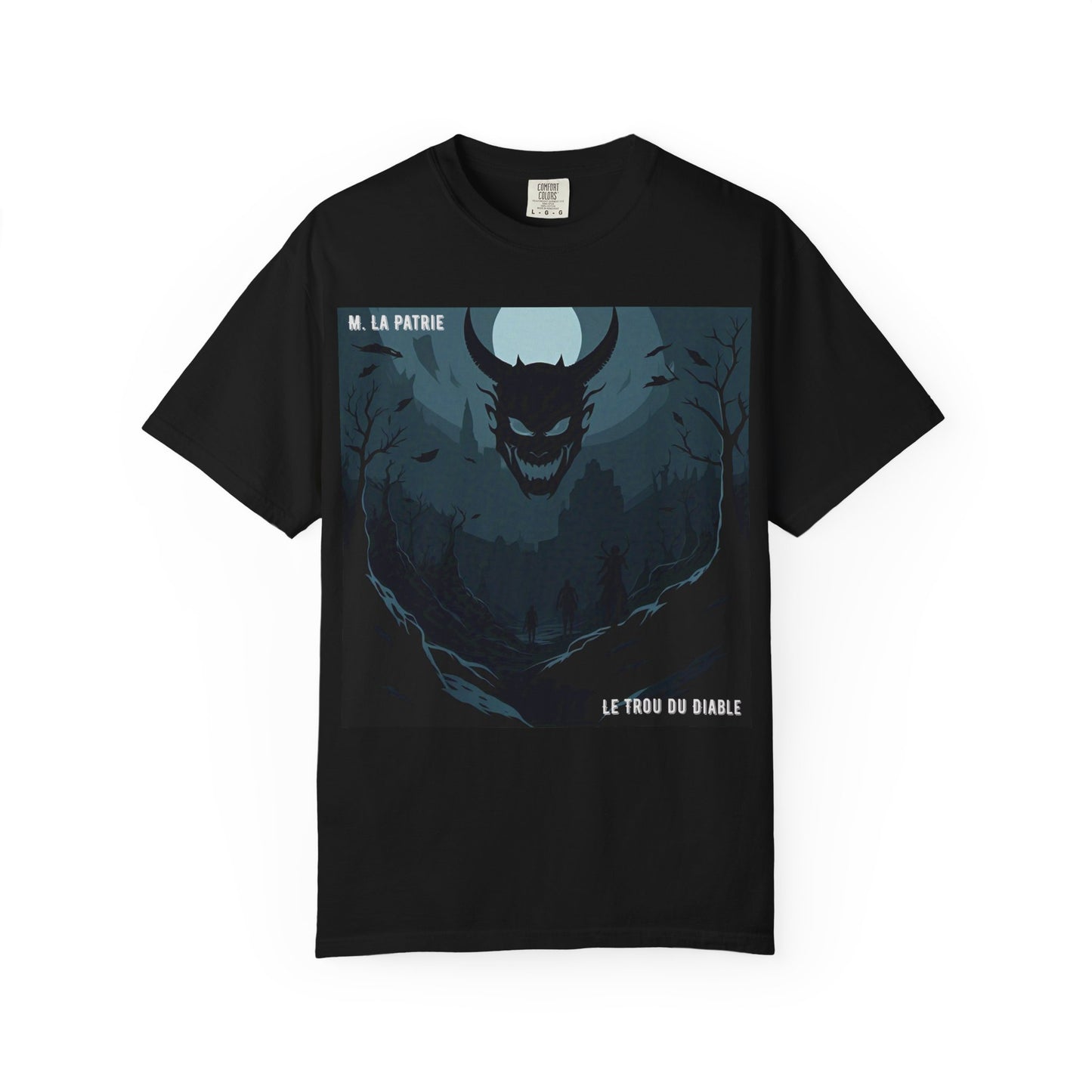 Mysterious Graphic Tee, Unisex Garment-Dyed T-Shirt, Dark Fantasy Shirt, Gift for Adventurers, Halloween Apparel, Unique Artwear