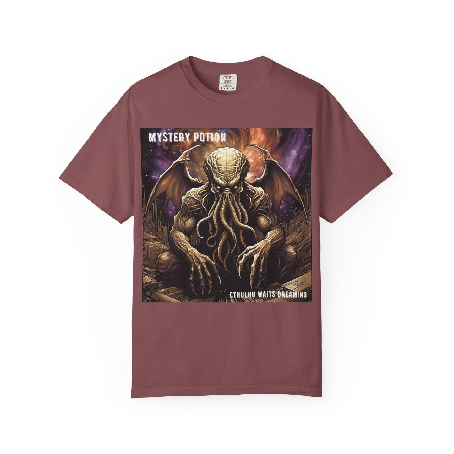 Mystery Potion Unisex T-Shirt, Cthulhu Inspired Tee, Gothic Apparel, Witchy Clothing, Halloween Outfit, Fantasy Fan Gift