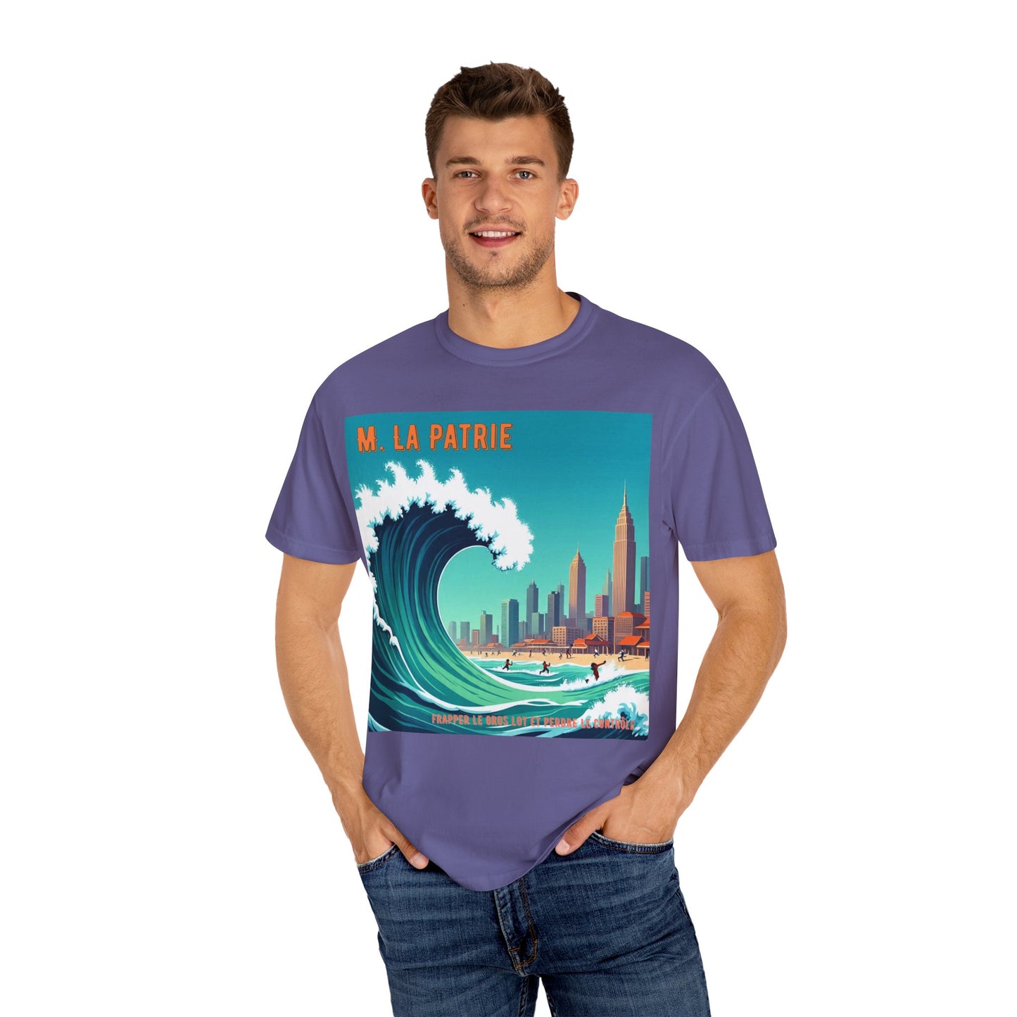 'Frapper Le Gros Lot et Perdre Le Contrôle' de M. La Patrie, Ocean Vibes Graphic T-Shirt - Summer Beach Wear, Casual Fashion, Beach Vacation Gift, Relaxed Fit Tee, Cool Graphic Shirt