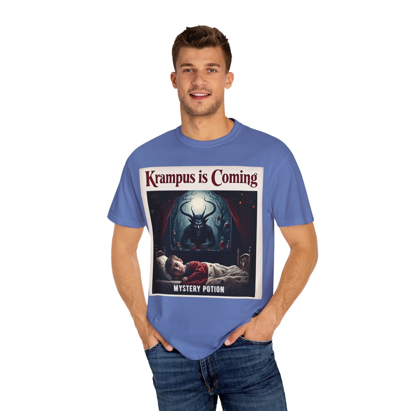 Krampus is Coming Unisex T-Shirt, Holiday Apparel, Christmas Gift, Cozy Casual Wear, Horror Theme Tee
